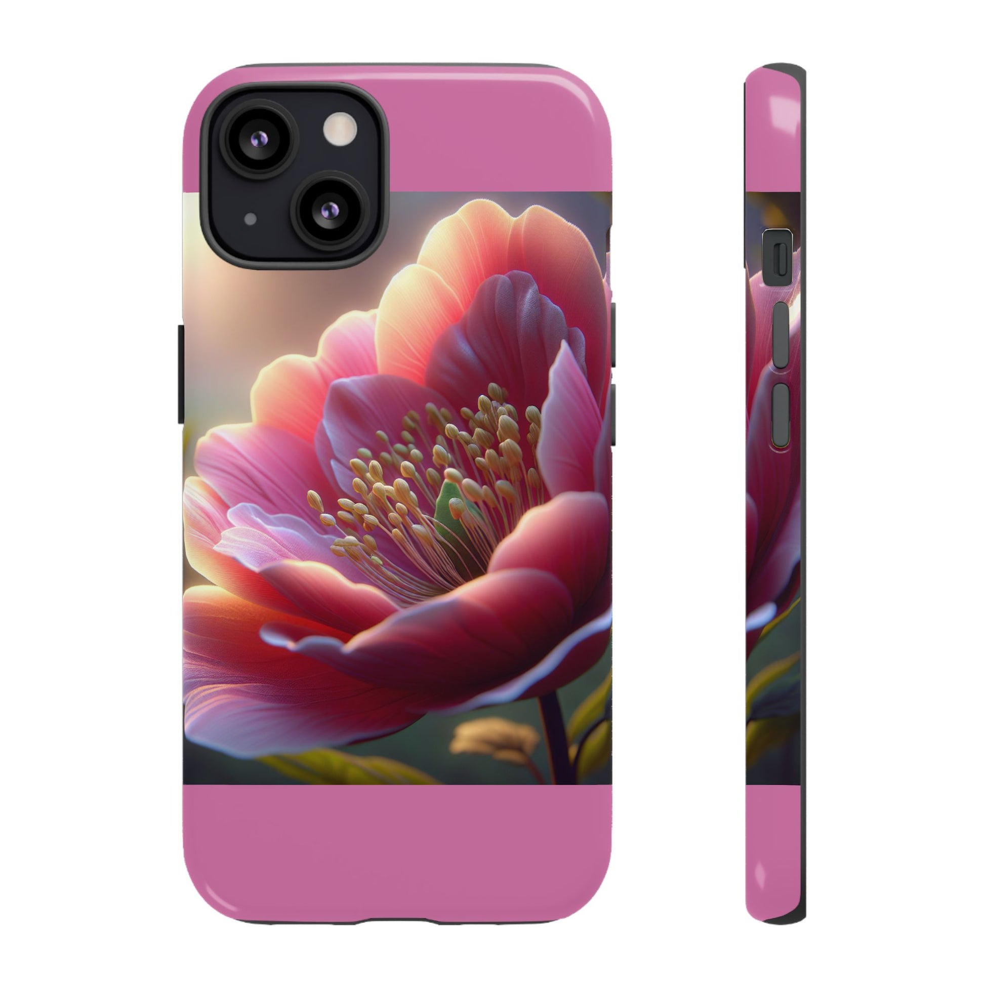 Pink Floral Phone Case, Tough Cases, Floral Design, Phone Accessory Gift, Nature Inspired, Trendy Tech Case