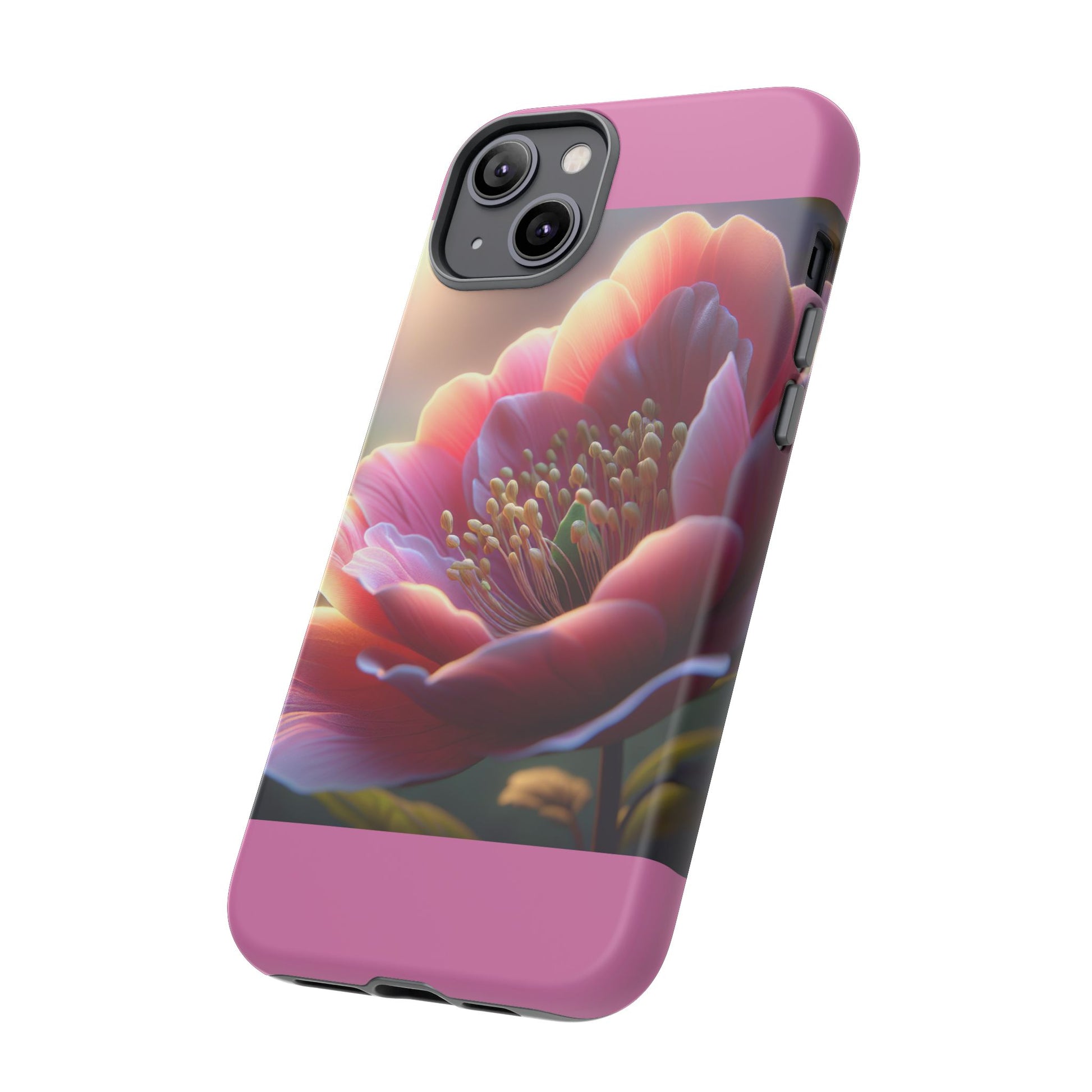 Pink Floral Phone Case, Tough Cases, Floral Design, Phone Accessory Gift, Nature Inspired, Trendy Tech Case