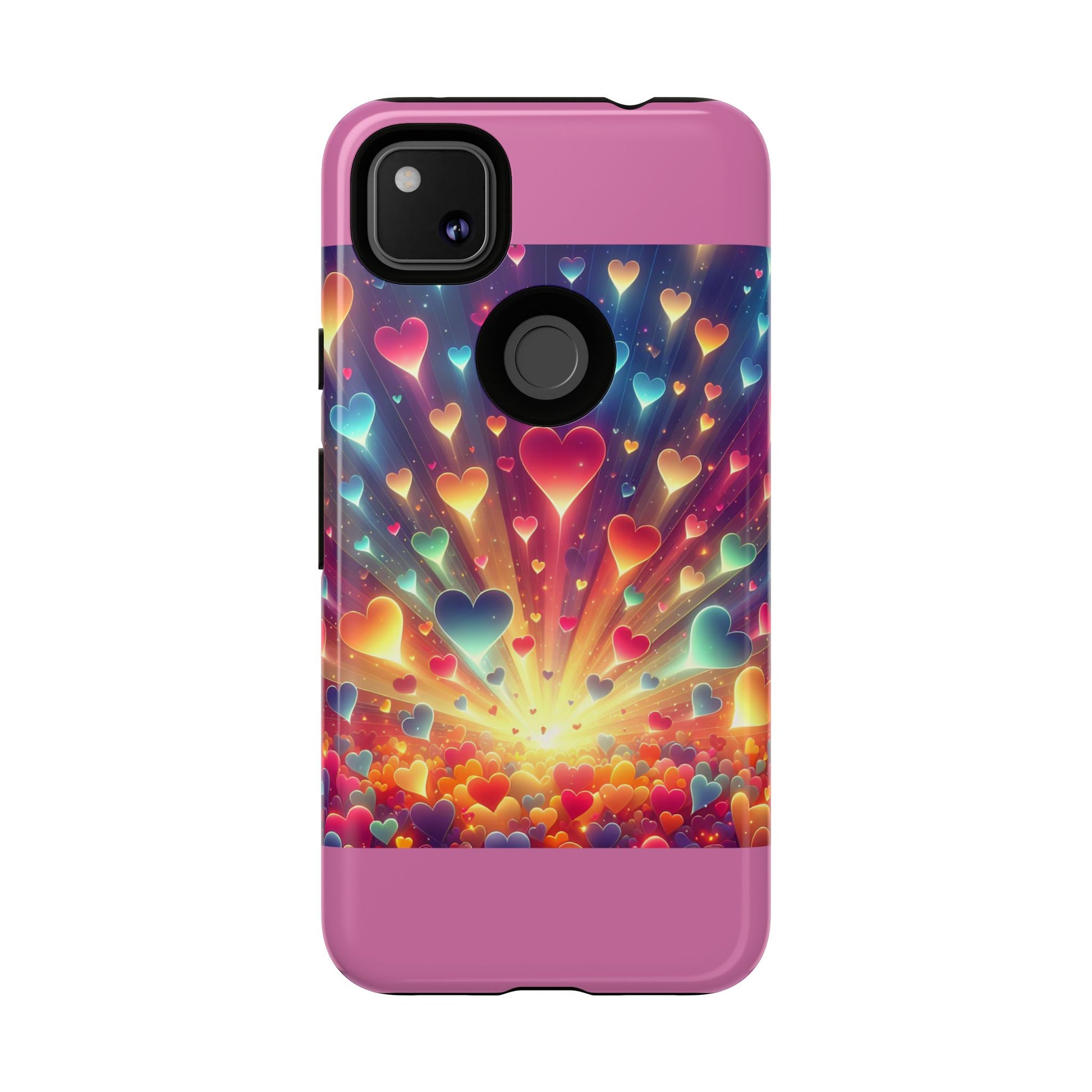 Colorful Love Phone Case, Heart Design, Cute Gift, Smartphone Accessory, Valentine's Day, Birthday Present, Colorful Hearts