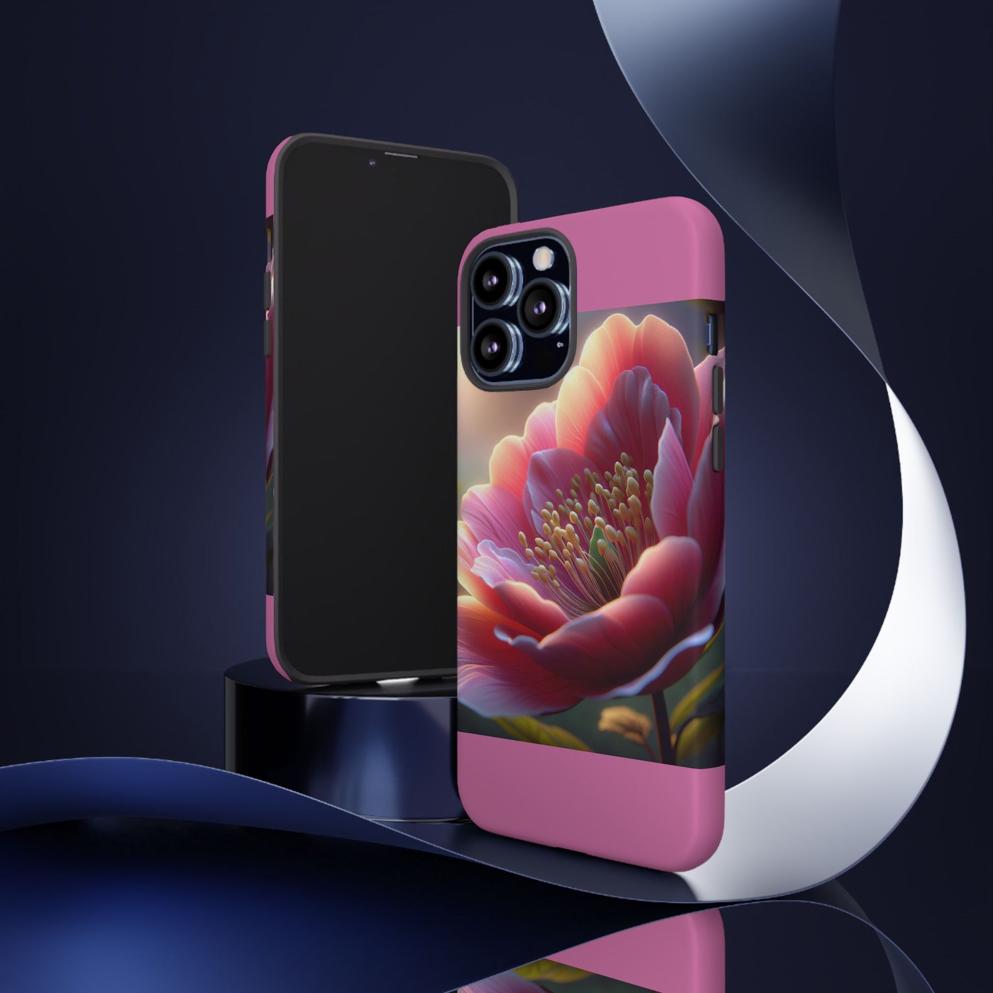 Pink Floral Phone Case, Tough Cases, Floral Design, Phone Accessory Gift, Nature Inspired, Trendy Tech Case