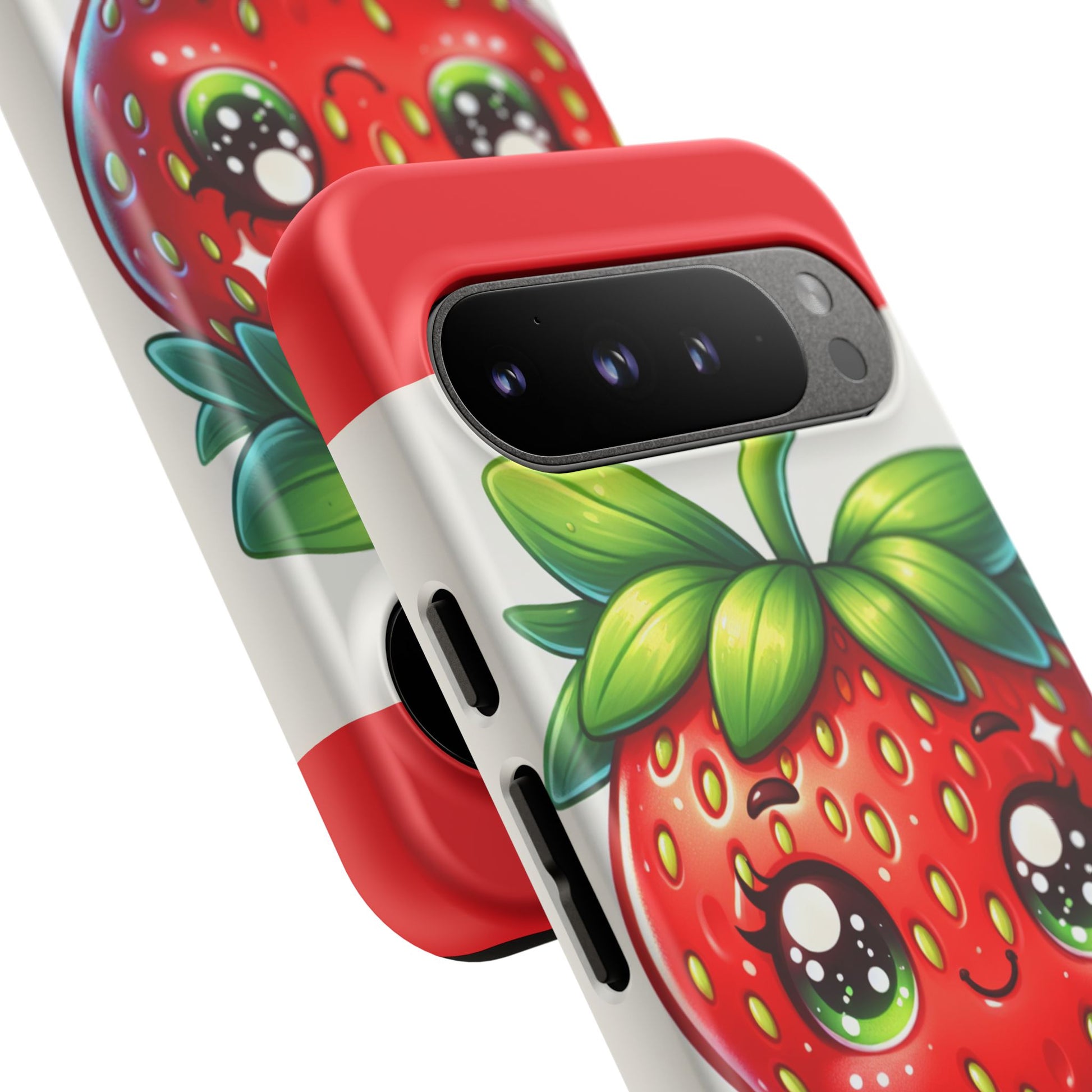 Cute Strawberry iPhone Case, Tough Phone Cases, Stylish Accessories, Fun Design for Kids and Adults, Perfect Gift for All Occasions