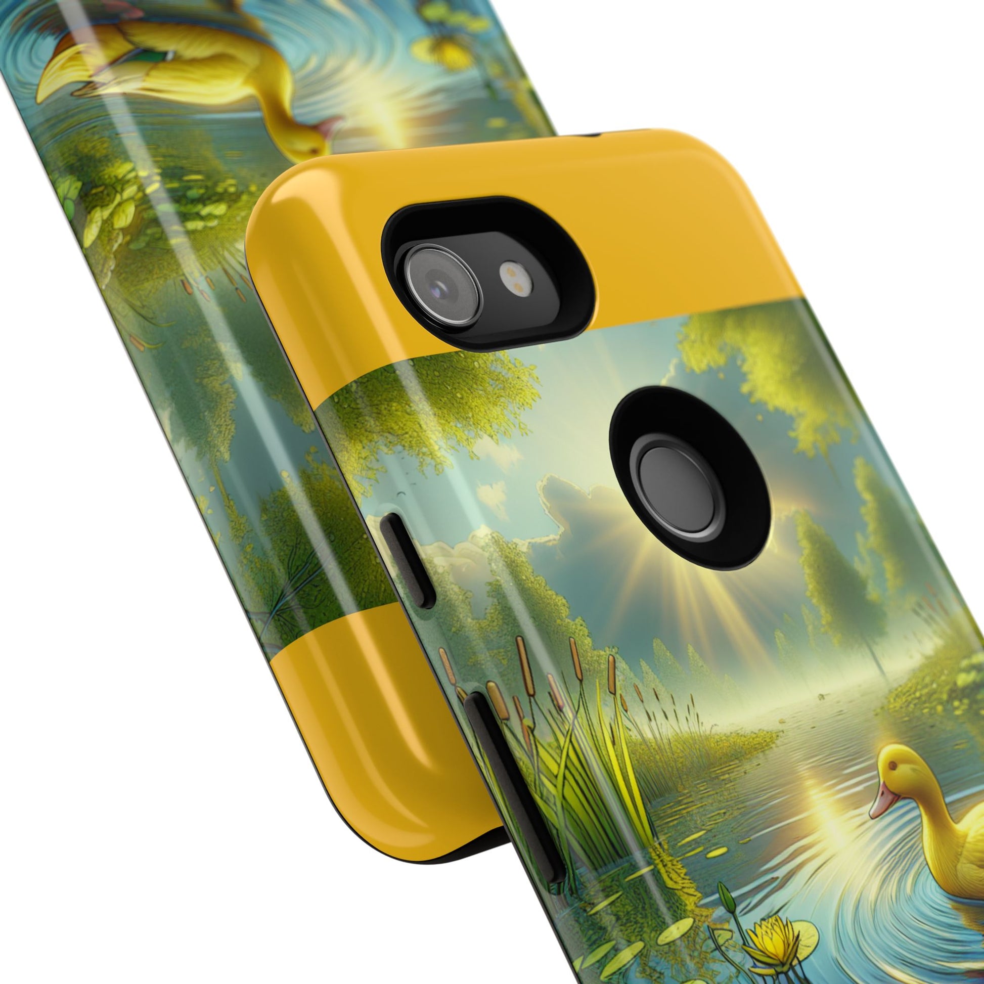Beautiful Duck Pond Phone Case, Nature Lover Gift, Tough Case, Springtime Accessory, Eco-Friendly Phone Cover, Vibrant Artwork