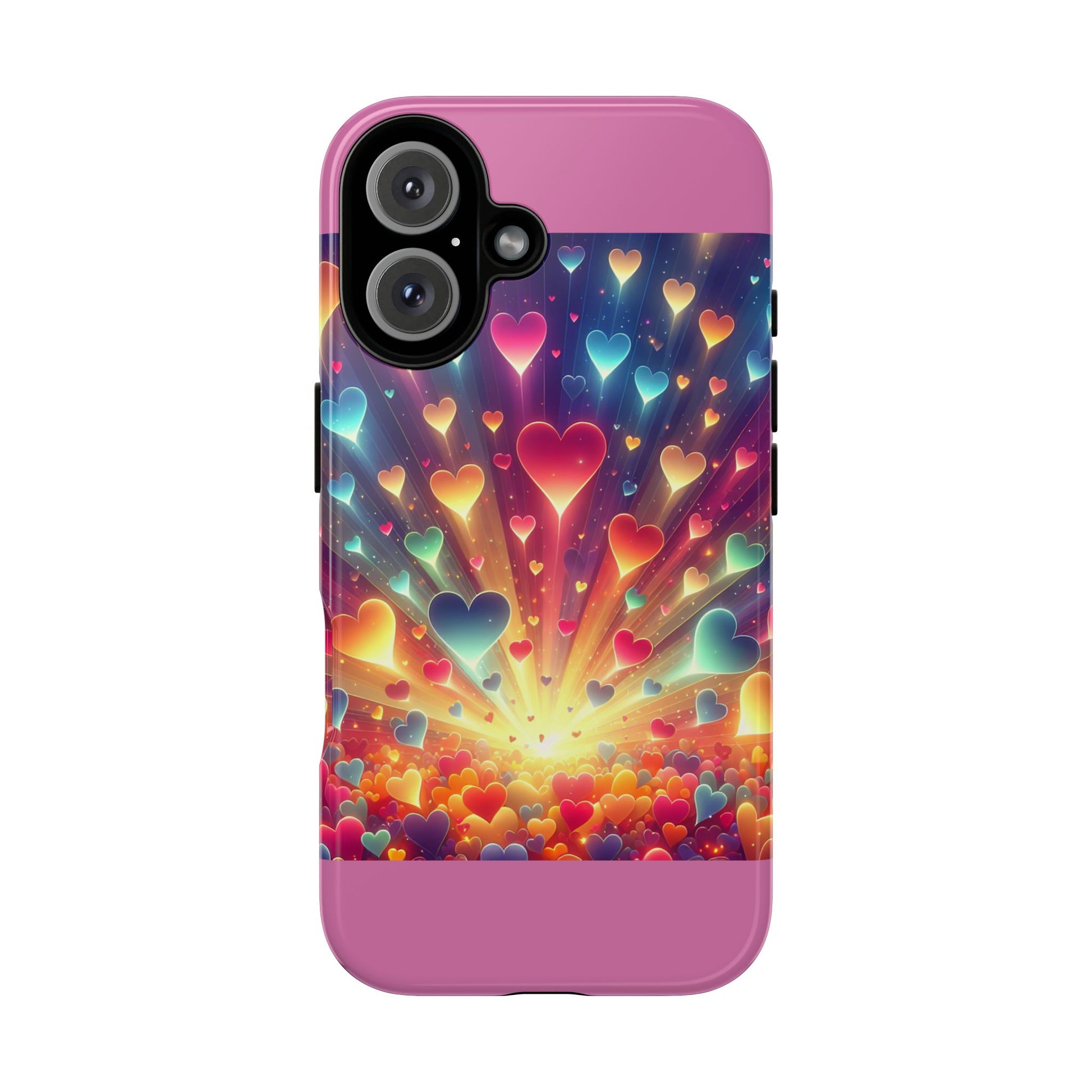 Colorful Love Phone Case, Heart Design, Cute Gift, Smartphone Accessory, Valentine's Day, Birthday Present, Colorful Hearts