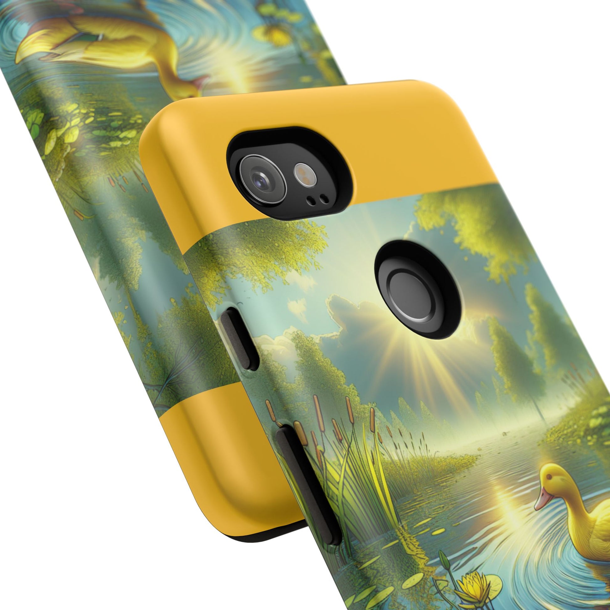 Beautiful Duck Pond Phone Case, Nature Lover Gift, Tough Case, Springtime Accessory, Eco-Friendly Phone Cover, Vibrant Artwork