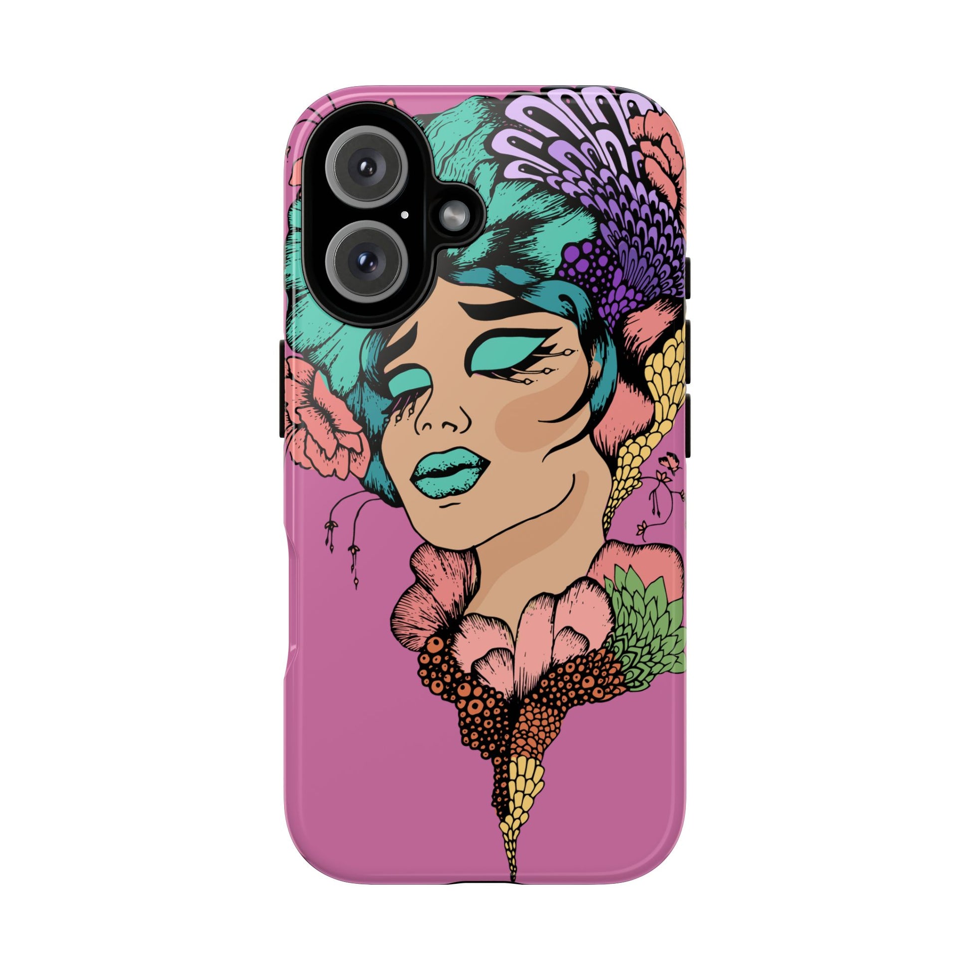 Tough Cases Phone Case, Artistic Floral Design, Boho Chic Accessories, Gift for Her, Unique Phone Protector, Trendy Mobile Cover