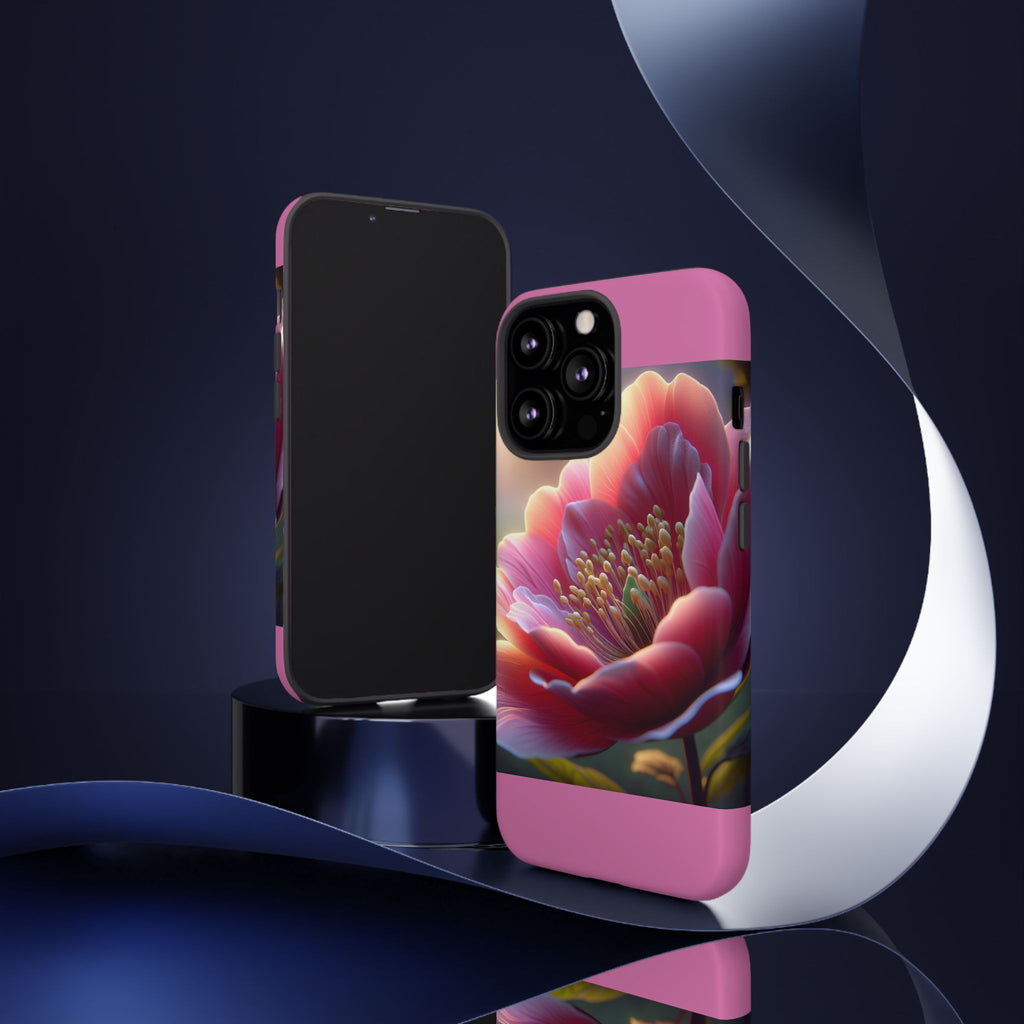 Pink Floral Phone Case, Tough Cases, Floral Design, Phone Accessory Gift, Nature Inspired, Trendy Tech Case