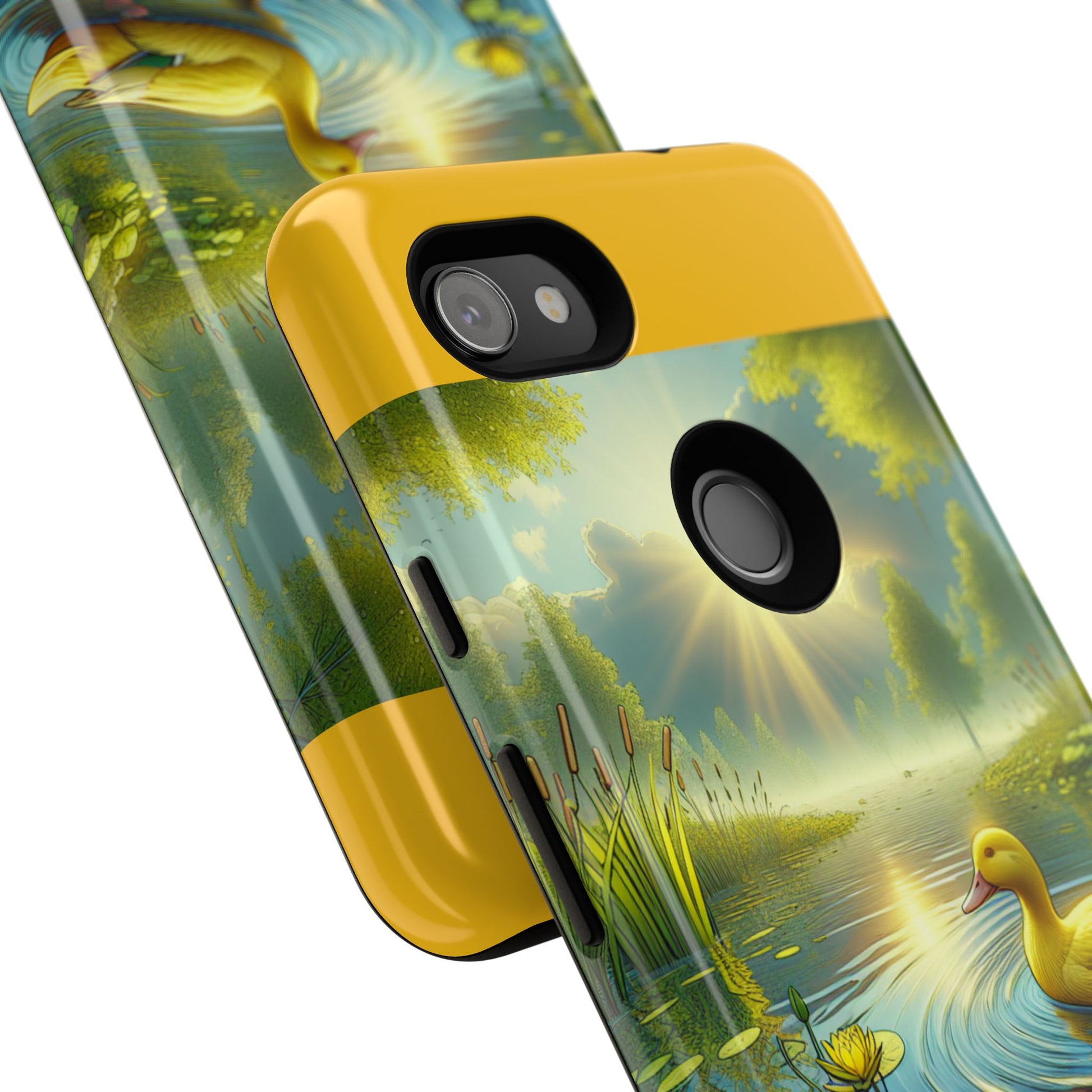 Beautiful Duck Pond Phone Case, Nature Lover Gift, Tough Case, Springtime Accessory, Eco-Friendly Phone Cover, Vibrant Artwork