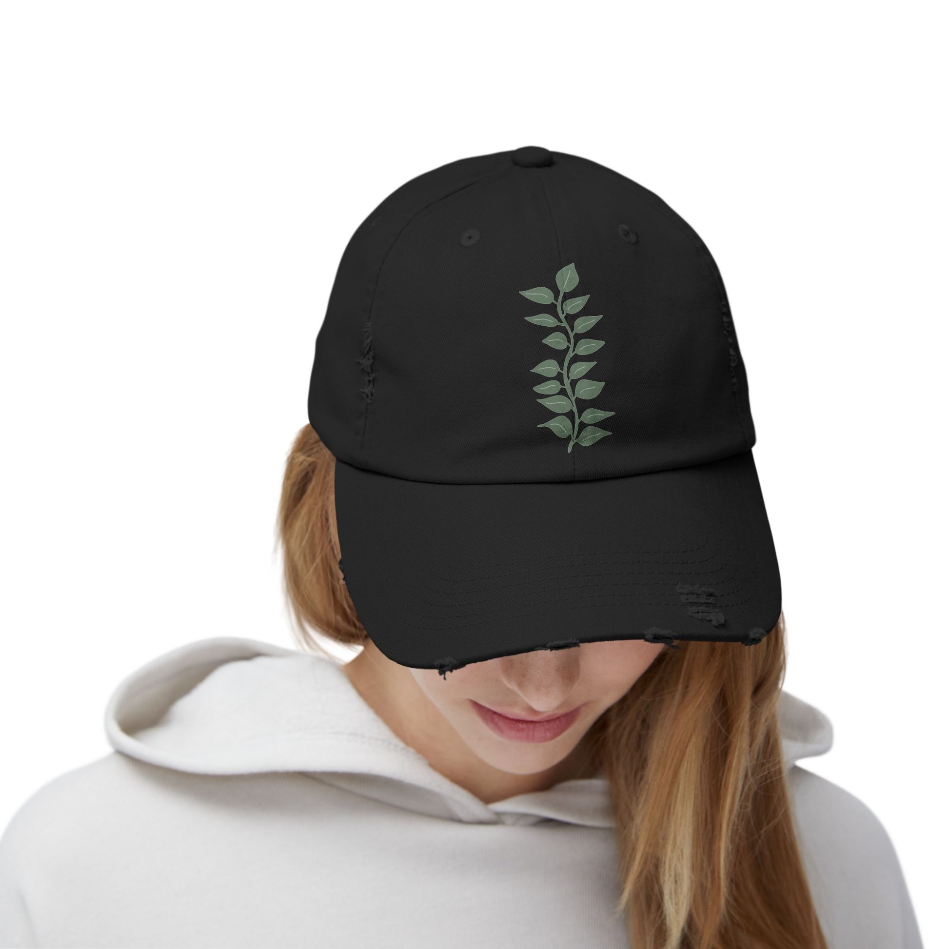 Botanical Distressed Cap, Casual Hat, Unisex Cap, Vintage Dad Hat, Nature Lover Gift, Summer Accessory