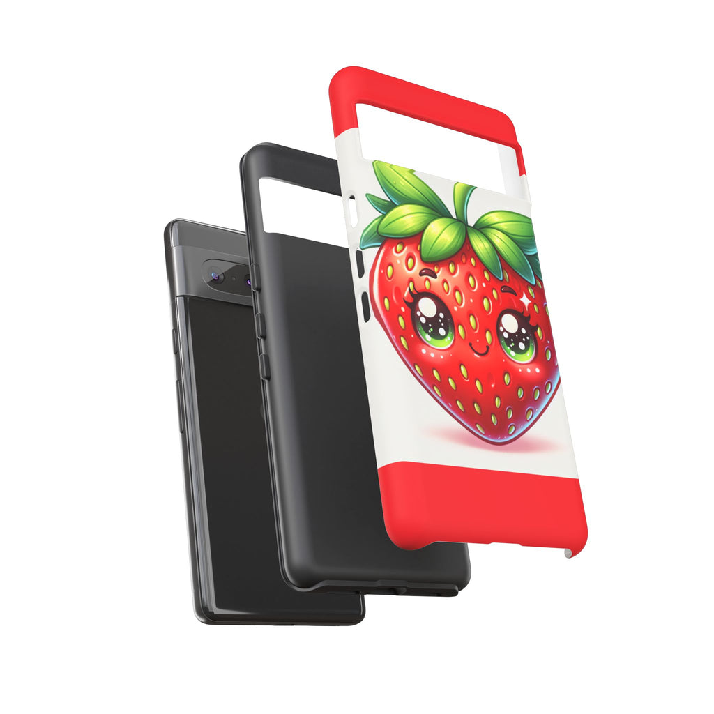 Cute Strawberry iPhone Case, Tough Phone Cases, Stylish Accessories, Fun Design for Kids and Adults, Perfect Gift for All Occasions