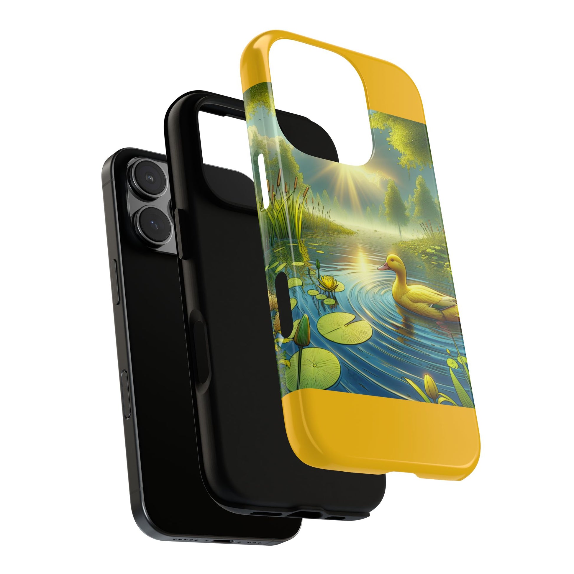 Beautiful Duck Pond Phone Case, Nature Lover Gift, Tough Case, Springtime Accessory, Eco-Friendly Phone Cover, Vibrant Artwork