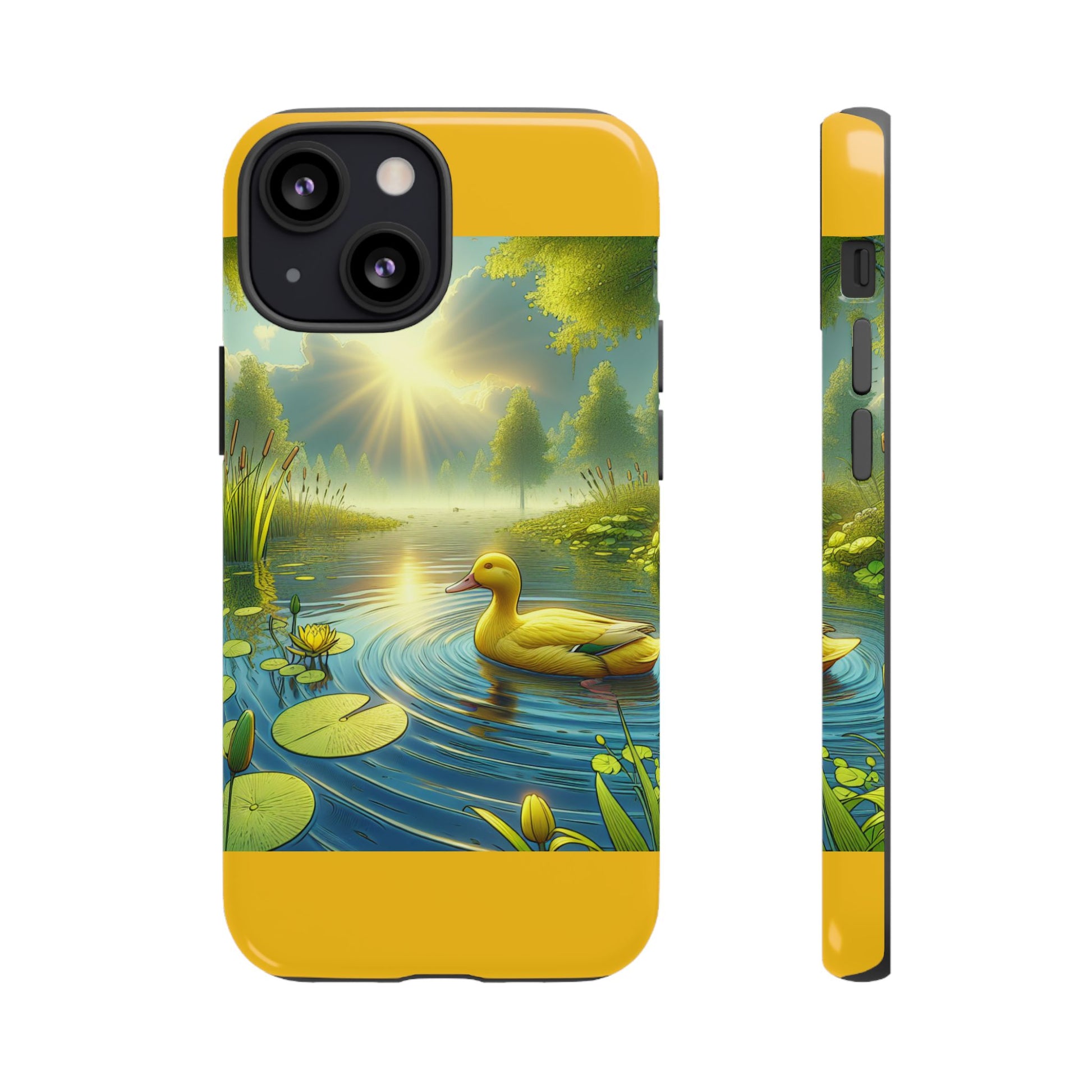 Beautiful Duck Pond Phone Case, Nature Lover Gift, Tough Case, Springtime Accessory, Eco-Friendly Phone Cover, Vibrant Artwork
