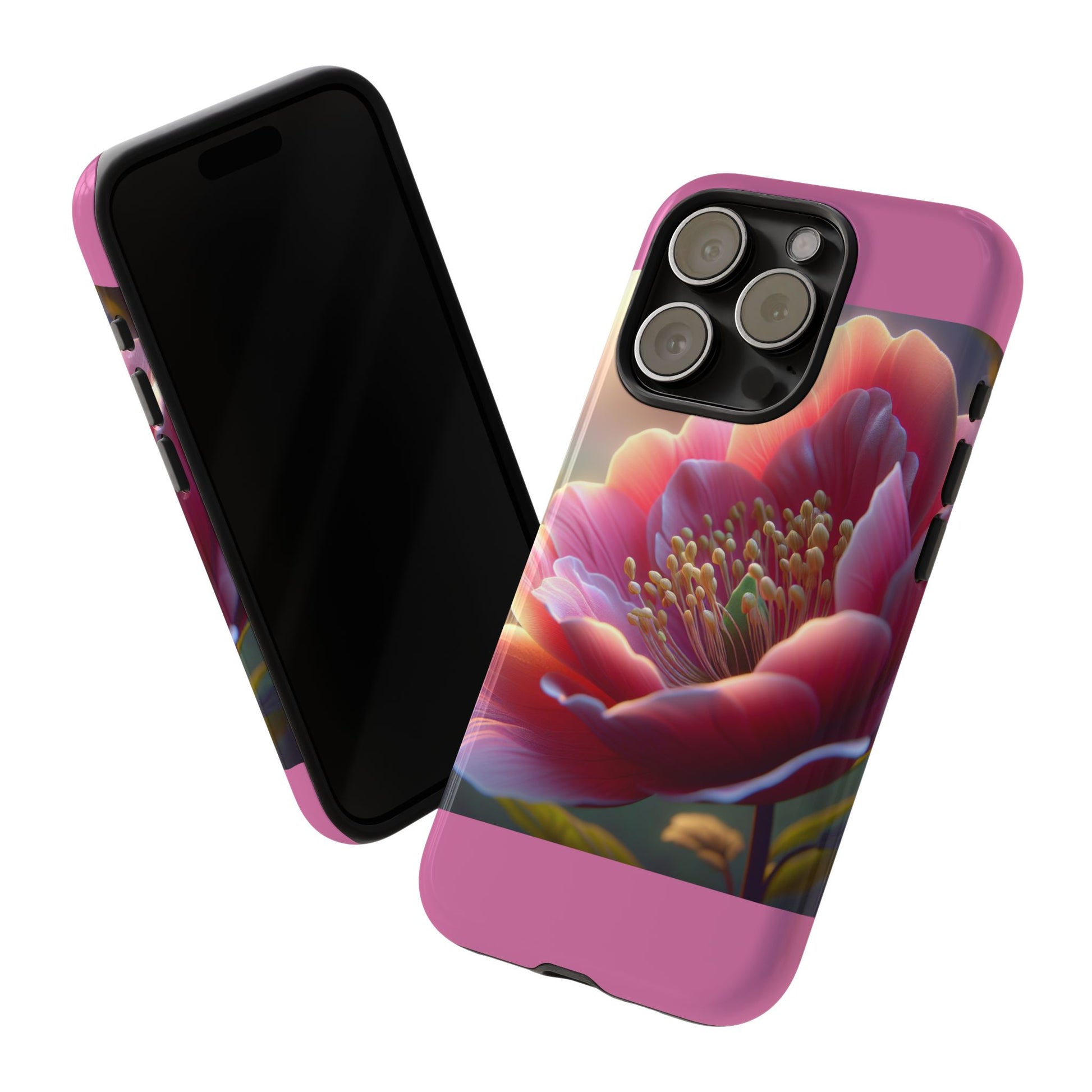 Pink Floral Phone Case, Tough Cases, Floral Design, Phone Accessory Gift, Nature Inspired, Trendy Tech Case