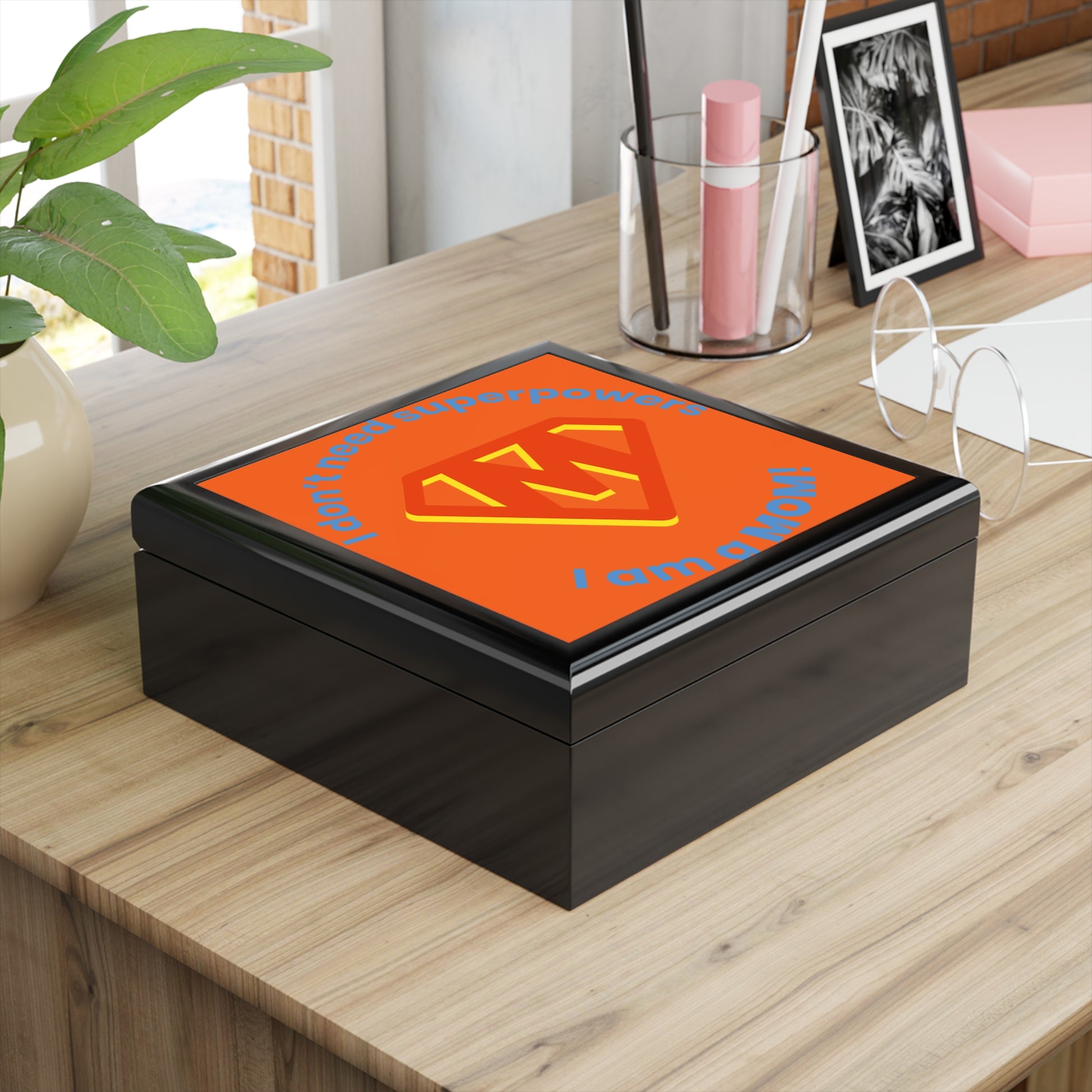 Supermom Jewelry Box for Mother's Day, Gift for Mom, Keepsake Organizer, Unique Jewelry Storage, Colored Jewelry Holder