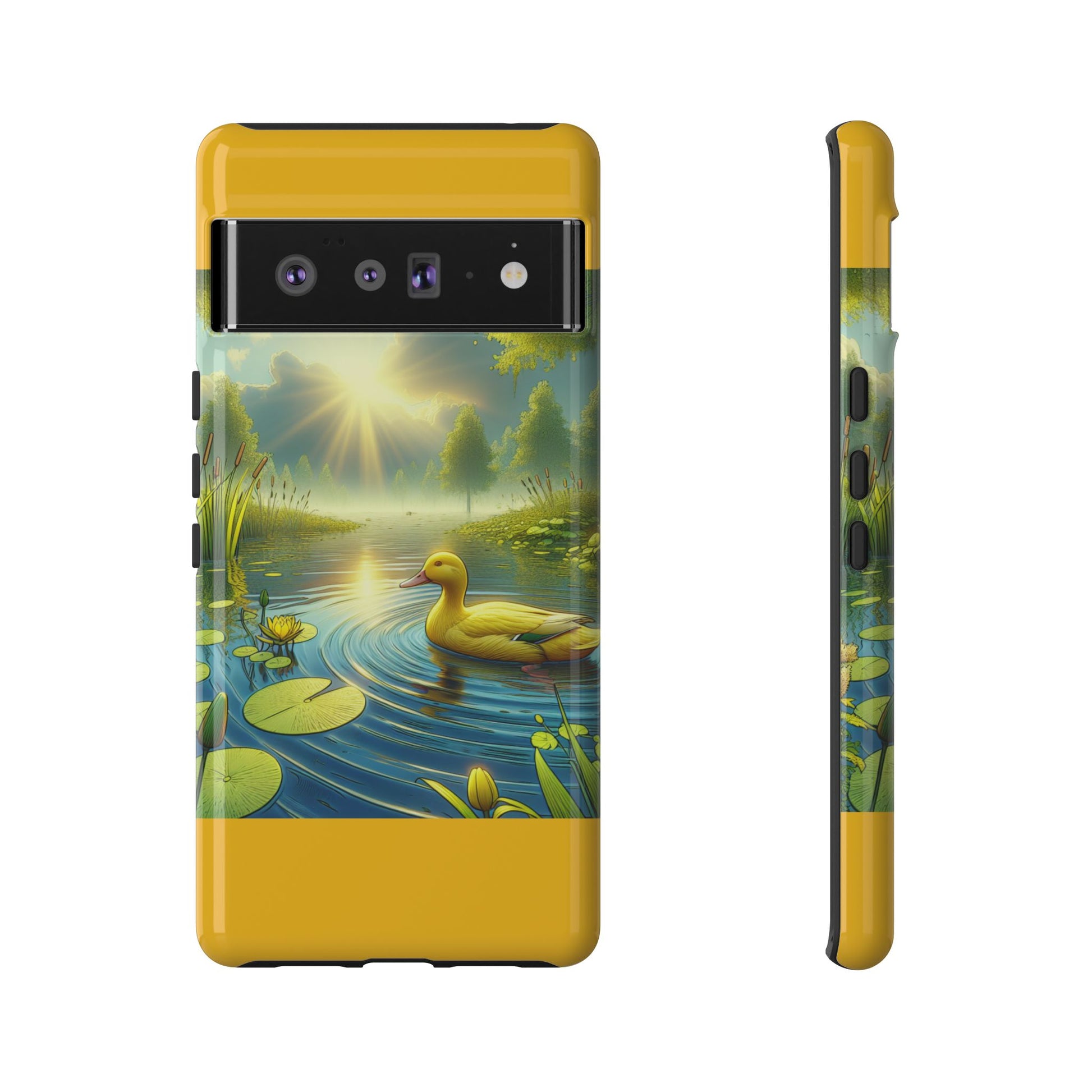 Beautiful Duck Pond Phone Case, Nature Lover Gift, Tough Case, Springtime Accessory, Eco-Friendly Phone Cover, Vibrant Artwork
