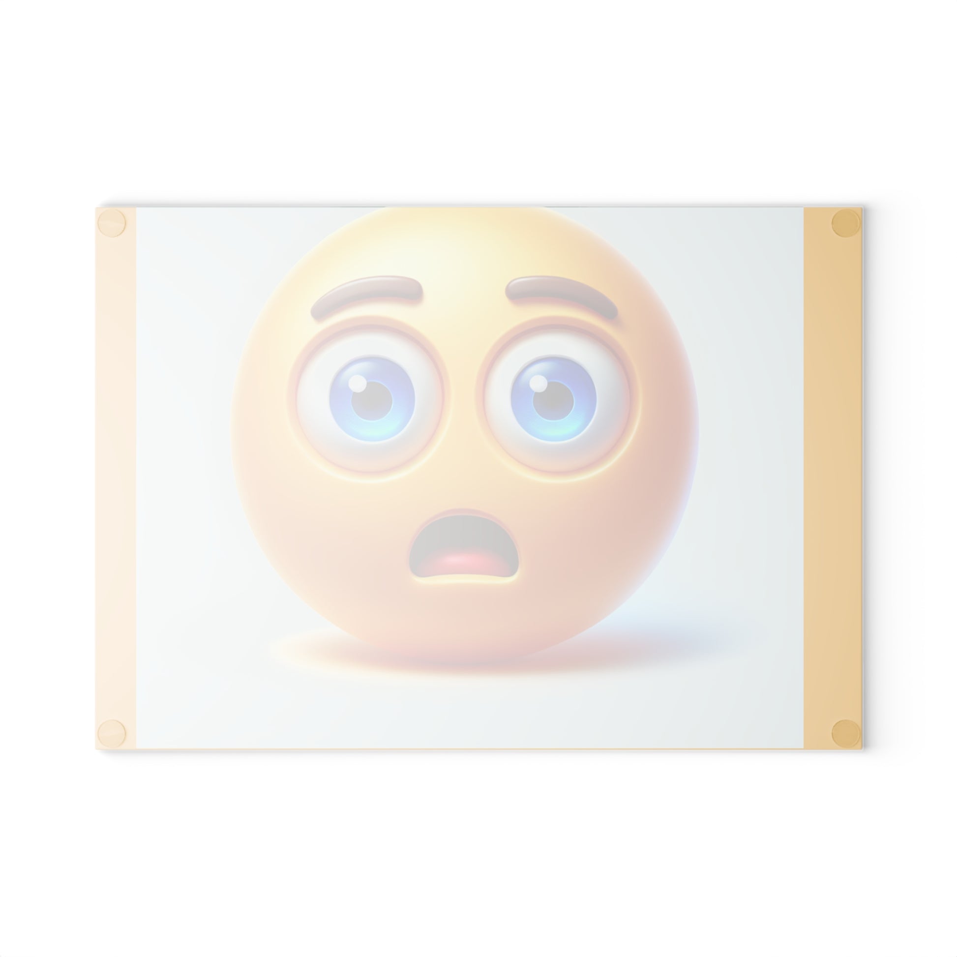Shocked Emoji Glass Cutting Board, Funny Kitchen Gift, Unique Home Decor, Great for Gifts, Cooking Enthusiasts, Funny Gift Idea