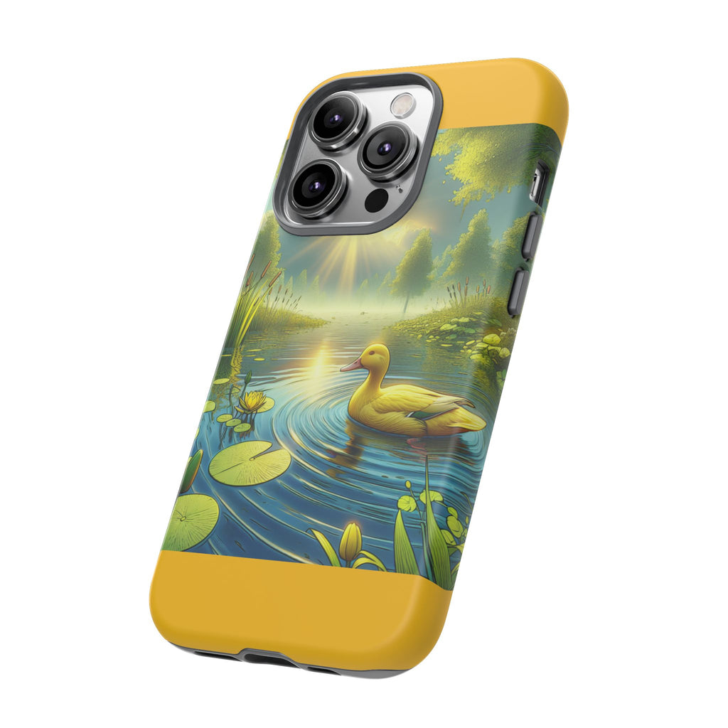 Beautiful Duck Pond Phone Case, Nature Lover Gift, Tough Case, Springtime Accessory, Eco-Friendly Phone Cover, Vibrant Artwork
