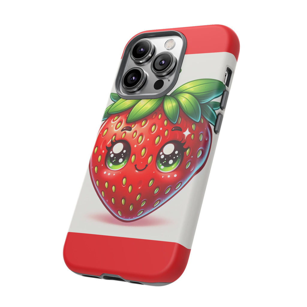 Cute Strawberry iPhone Case, Tough Phone Cases, Stylish Accessories, Fun Design for Kids and Adults, Perfect Gift for All Occasions
