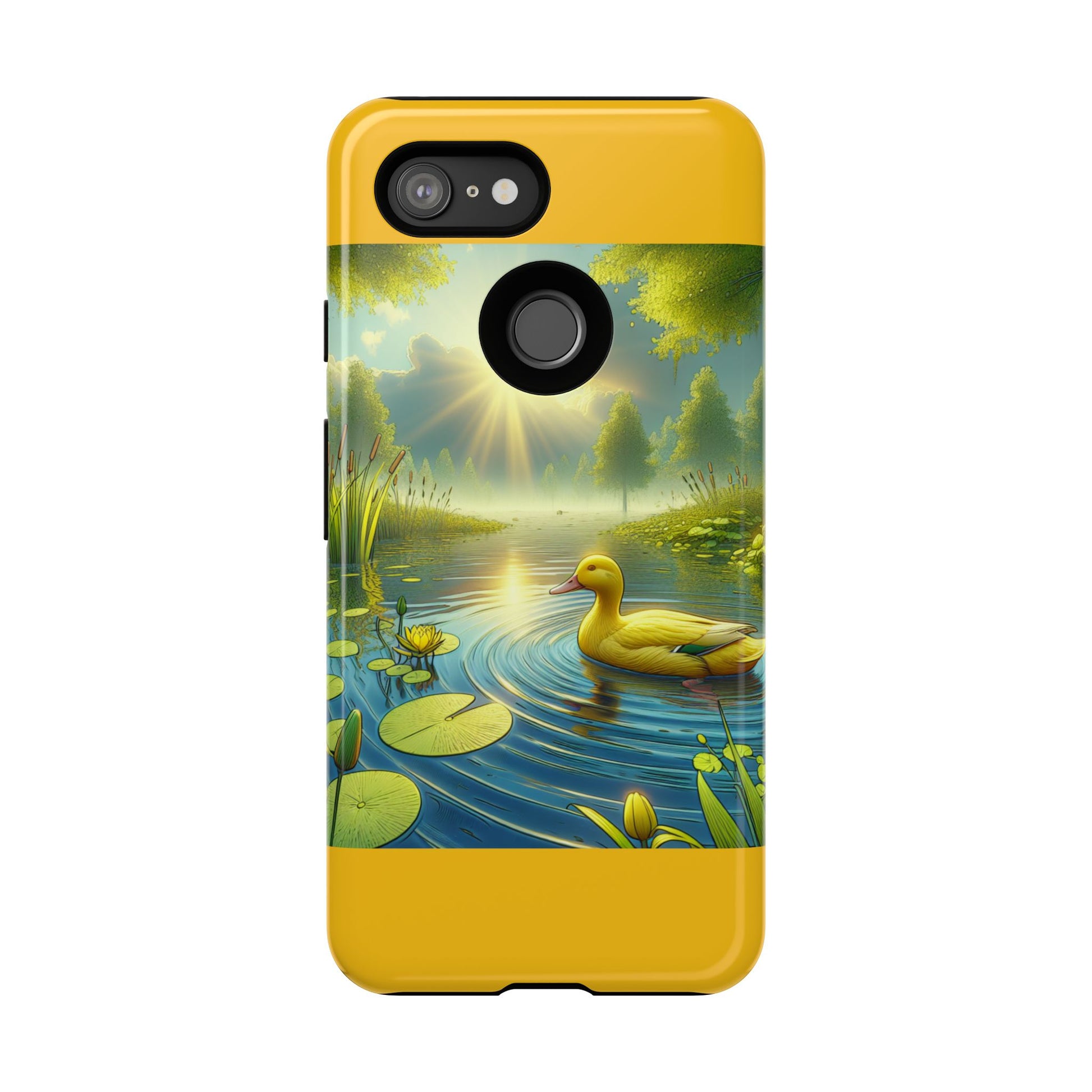 Beautiful Duck Pond Phone Case, Nature Lover Gift, Tough Case, Springtime Accessory, Eco-Friendly Phone Cover, Vibrant Artwork