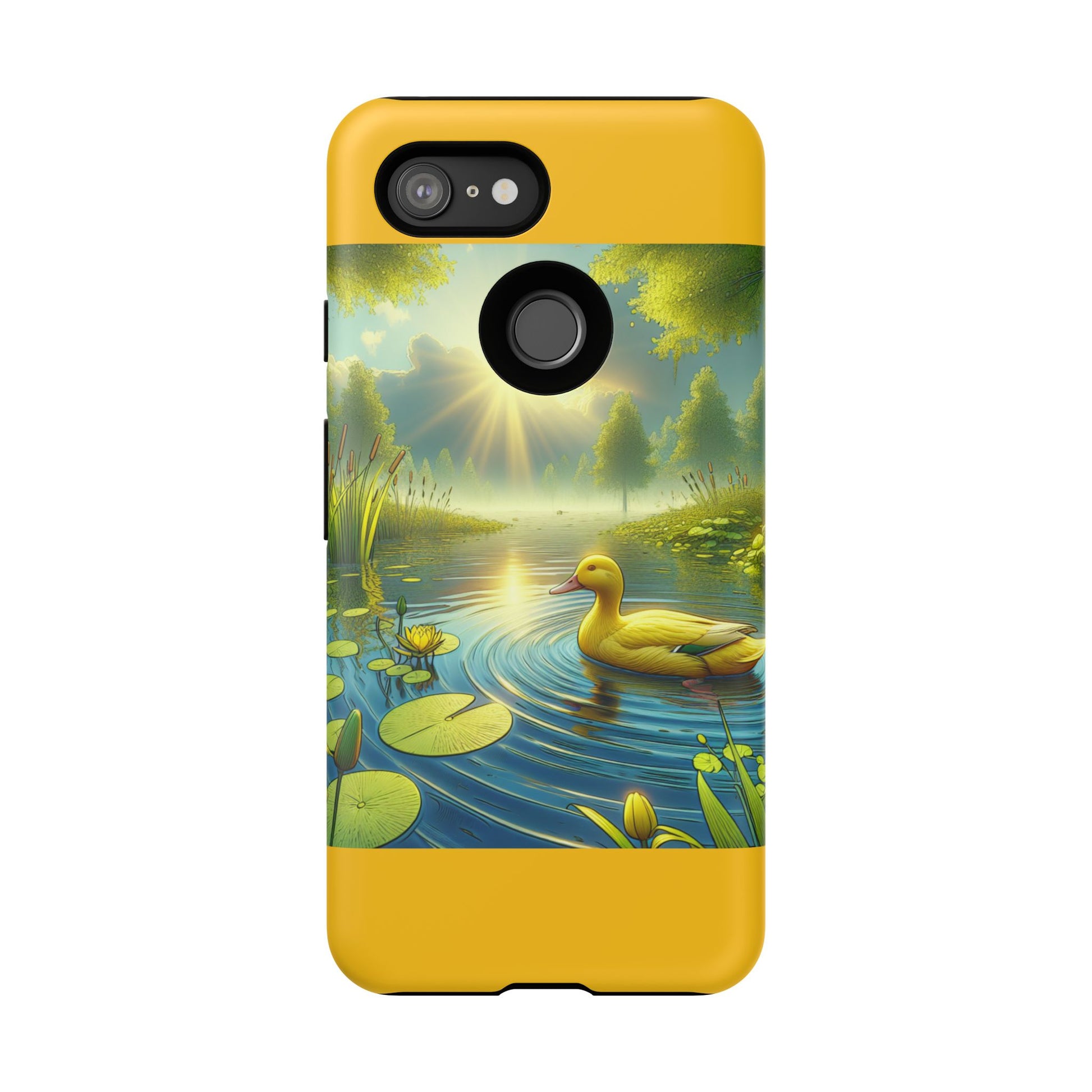 Beautiful Duck Pond Phone Case, Nature Lover Gift, Tough Case, Springtime Accessory, Eco-Friendly Phone Cover, Vibrant Artwork