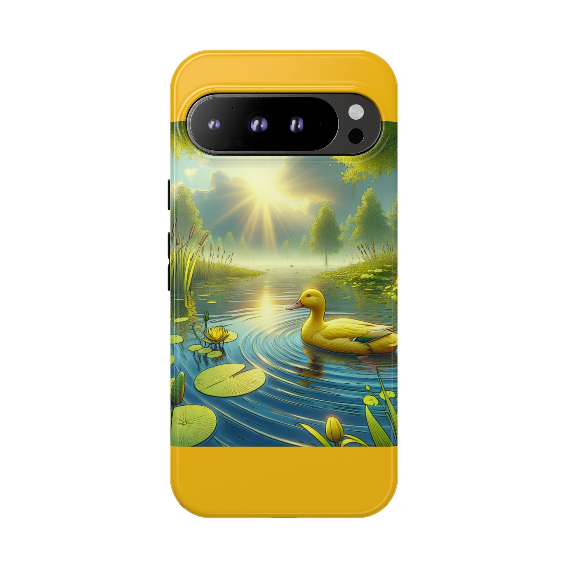 Beautiful Duck Pond Phone Case, Nature Lover Gift, Tough Case, Springtime Accessory, Eco-Friendly Phone Cover, Vibrant Artwork