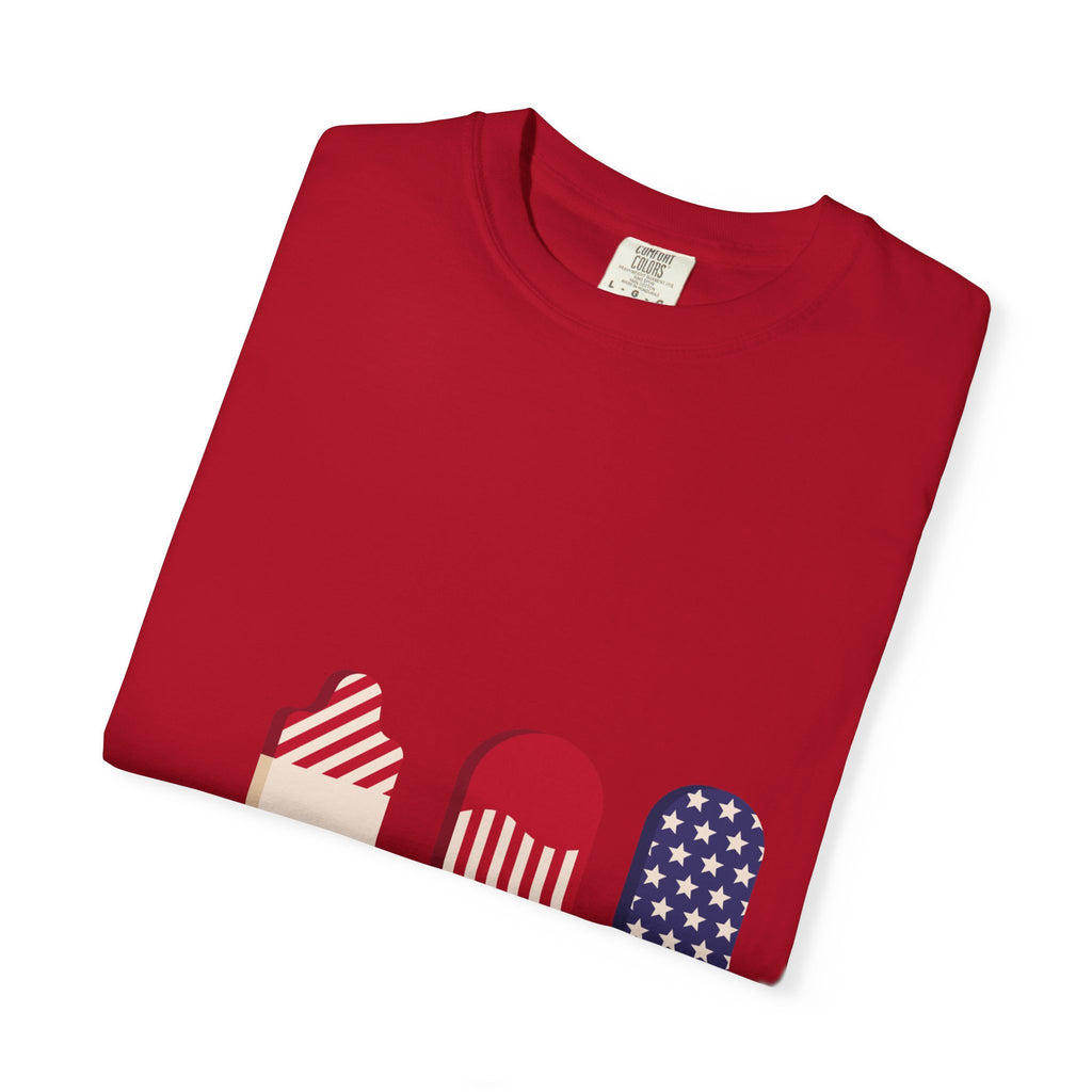 Summer Fun USA Popsicle T-Shirt | Unisex Garment-Dyed Tee | 4th of July Celebration | Casual Wear | Gift for Friends | Ice Cream Lover