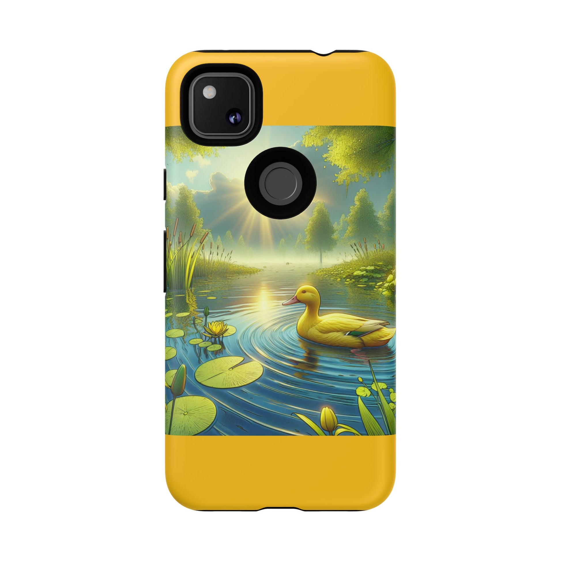 Beautiful Duck Pond Phone Case, Nature Lover Gift, Tough Case, Springtime Accessory, Eco-Friendly Phone Cover, Vibrant Artwork