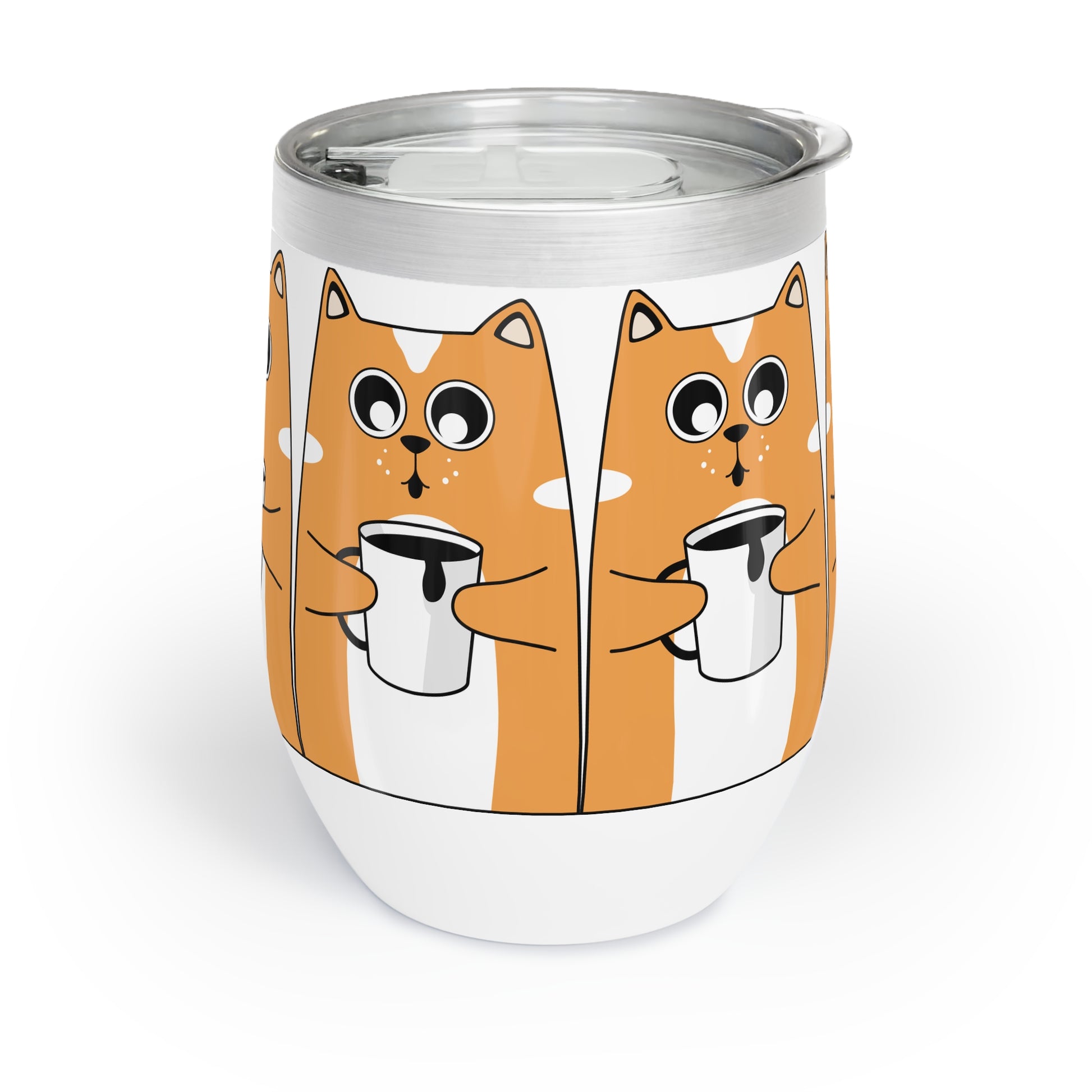 Cute Cat Wine Tumbler, Funny Cat Mug, Travel Tumbler, Gift for Cat Lovers, Chill Wine Glass, Pet Lover's Drinkware