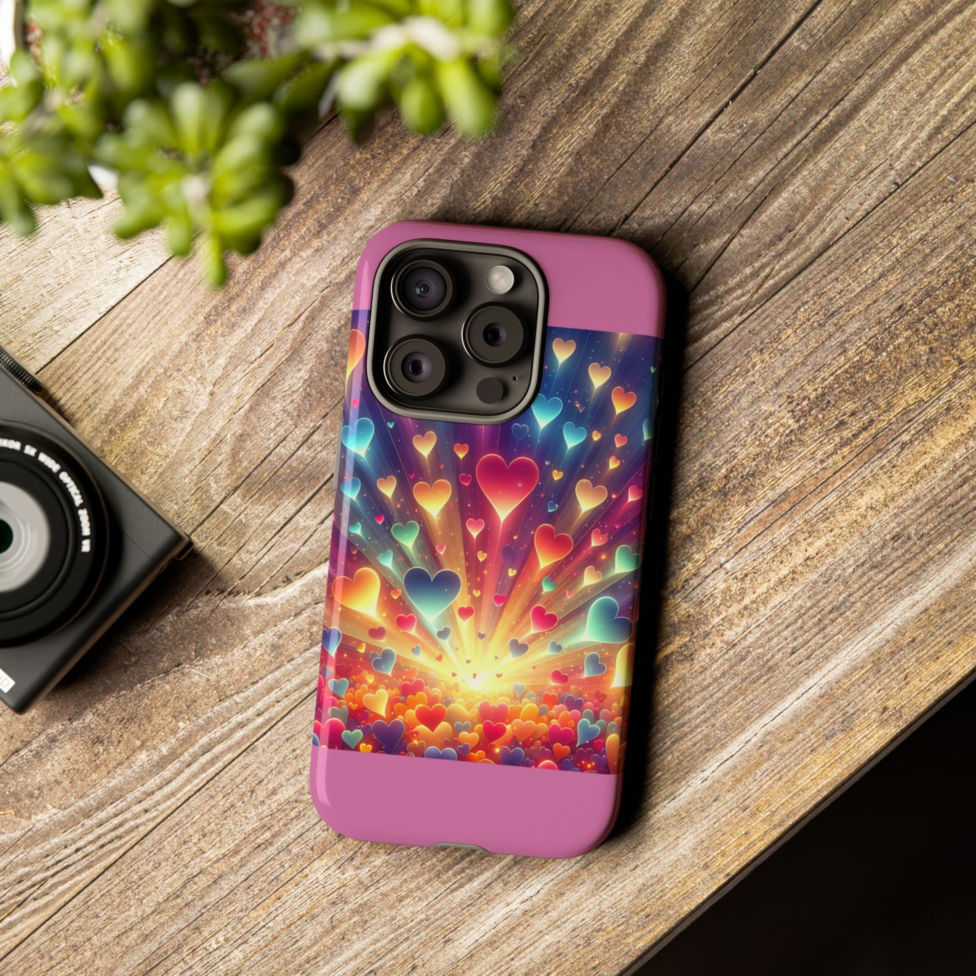 Colorful Love Phone Case, Heart Design, Cute Gift, Smartphone Accessory, Valentine's Day, Birthday Present, Colorful Hearts