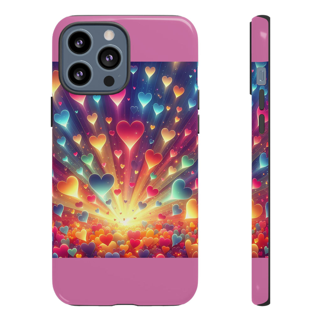 Colorful Love Phone Case, Heart Design, Cute Gift, Smartphone Accessory, Valentine's Day, Birthday Present, Colorful Hearts