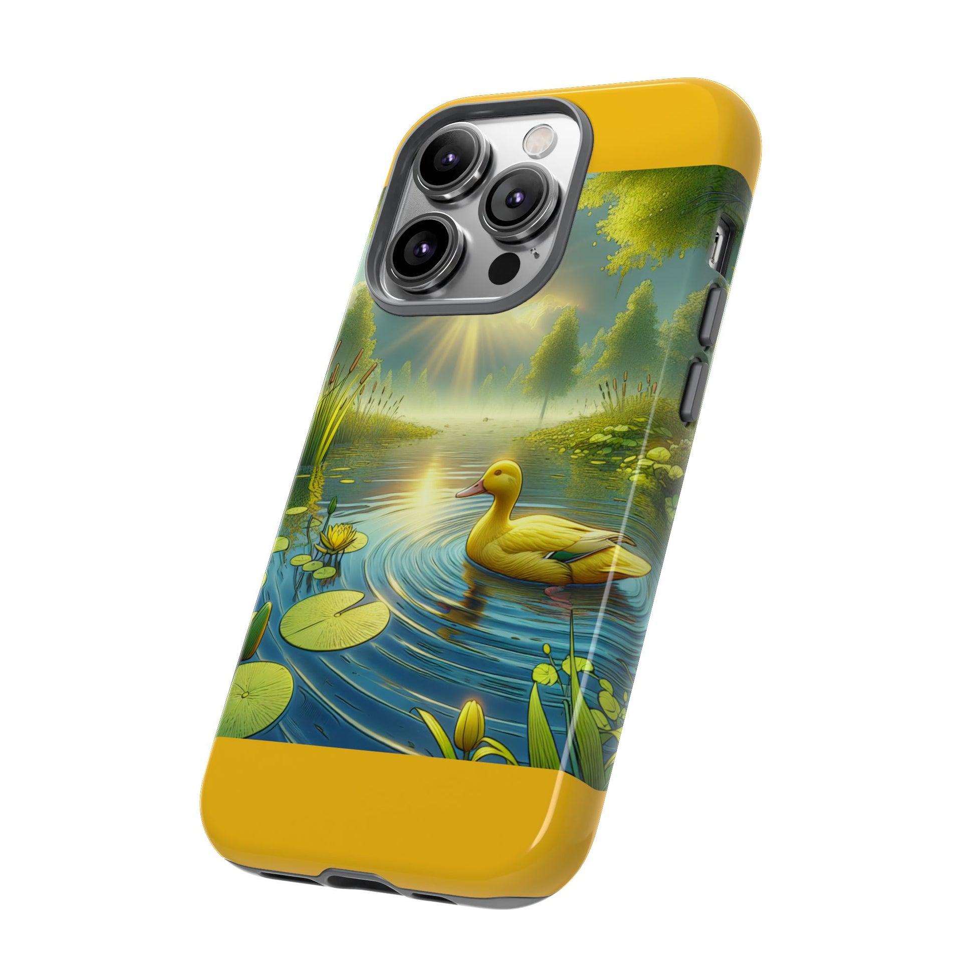 Beautiful Duck Pond Phone Case, Nature Lover Gift, Tough Case, Springtime Accessory, Eco-Friendly Phone Cover, Vibrant Artwork