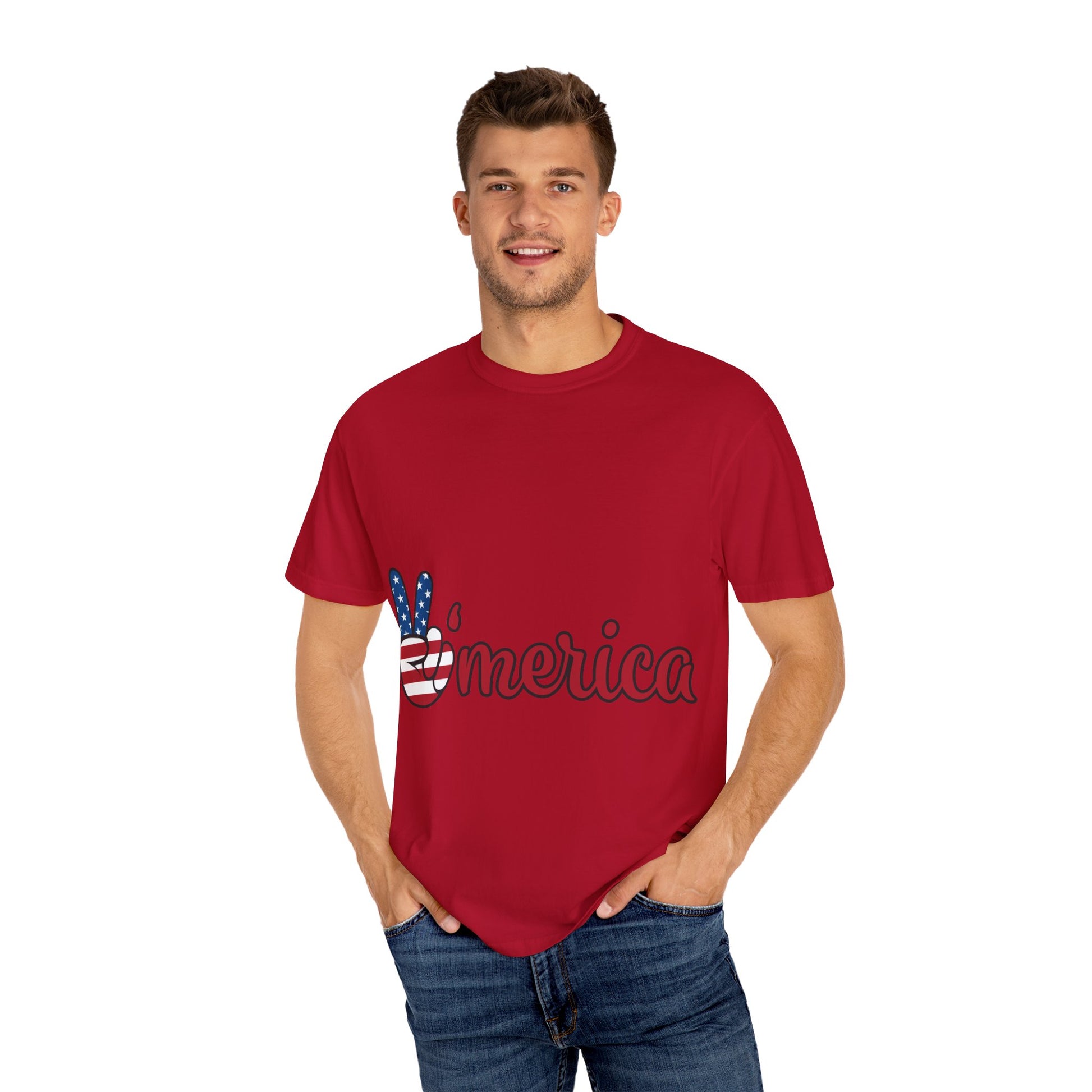America Peace Unisex Tee, Patriotic T-Shirt, Casual Summer Shirt, Independence Day Apparel, Americana Graphic Tee