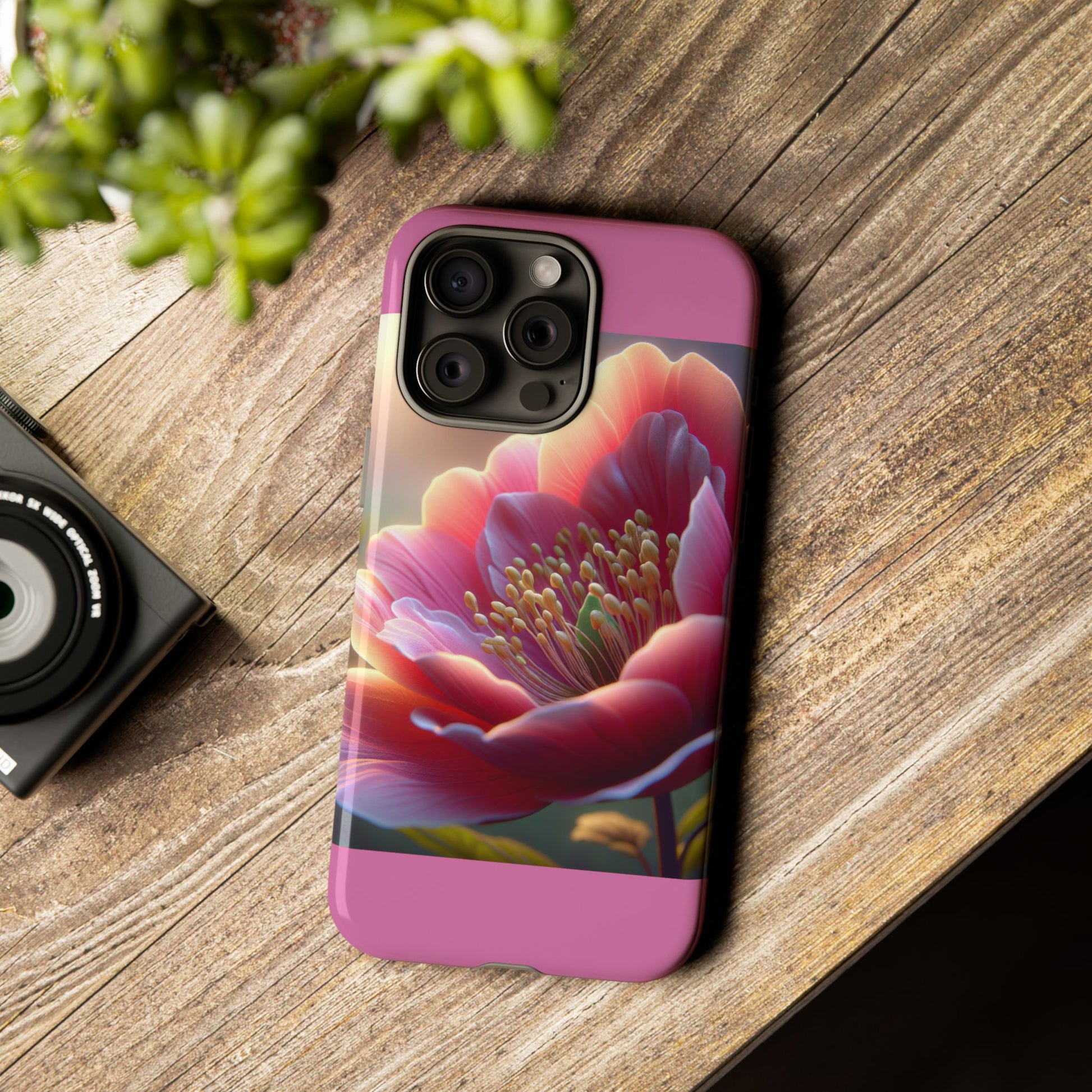 Pink Floral Phone Case, Tough Cases, Floral Design, Phone Accessory Gift, Nature Inspired, Trendy Tech Case