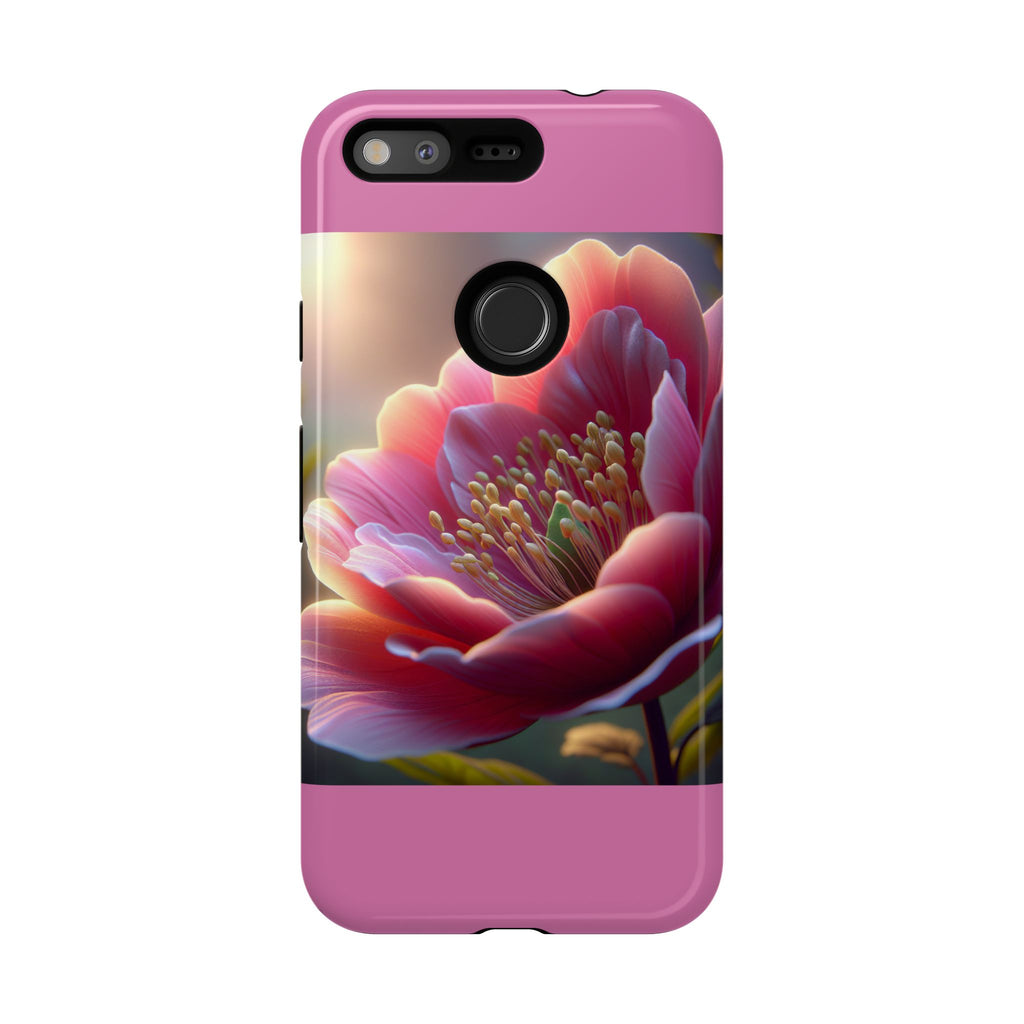 Pink Floral Phone Case, Tough Cases, Floral Design, Phone Accessory Gift, Nature Inspired, Trendy Tech Case