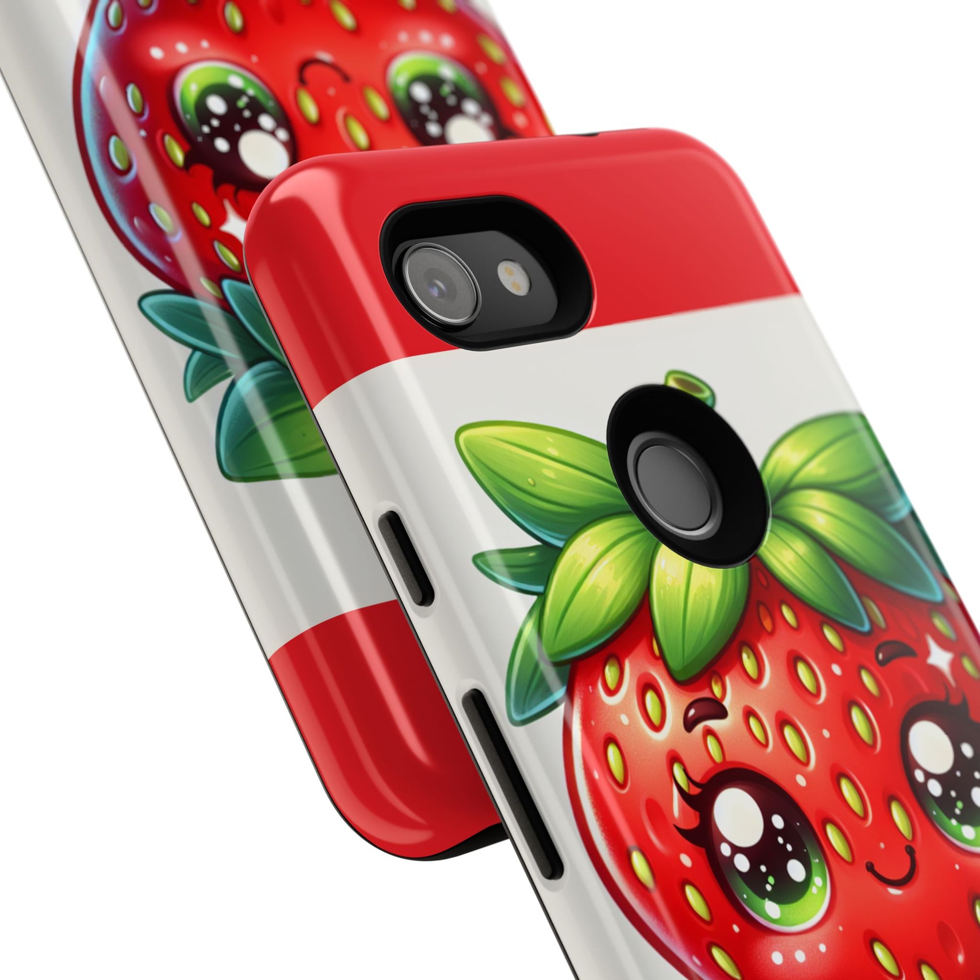 Cute Strawberry iPhone Case, Tough Phone Cases, Stylish Accessories, Fun Design for Kids and Adults, Perfect Gift for All Occasions
