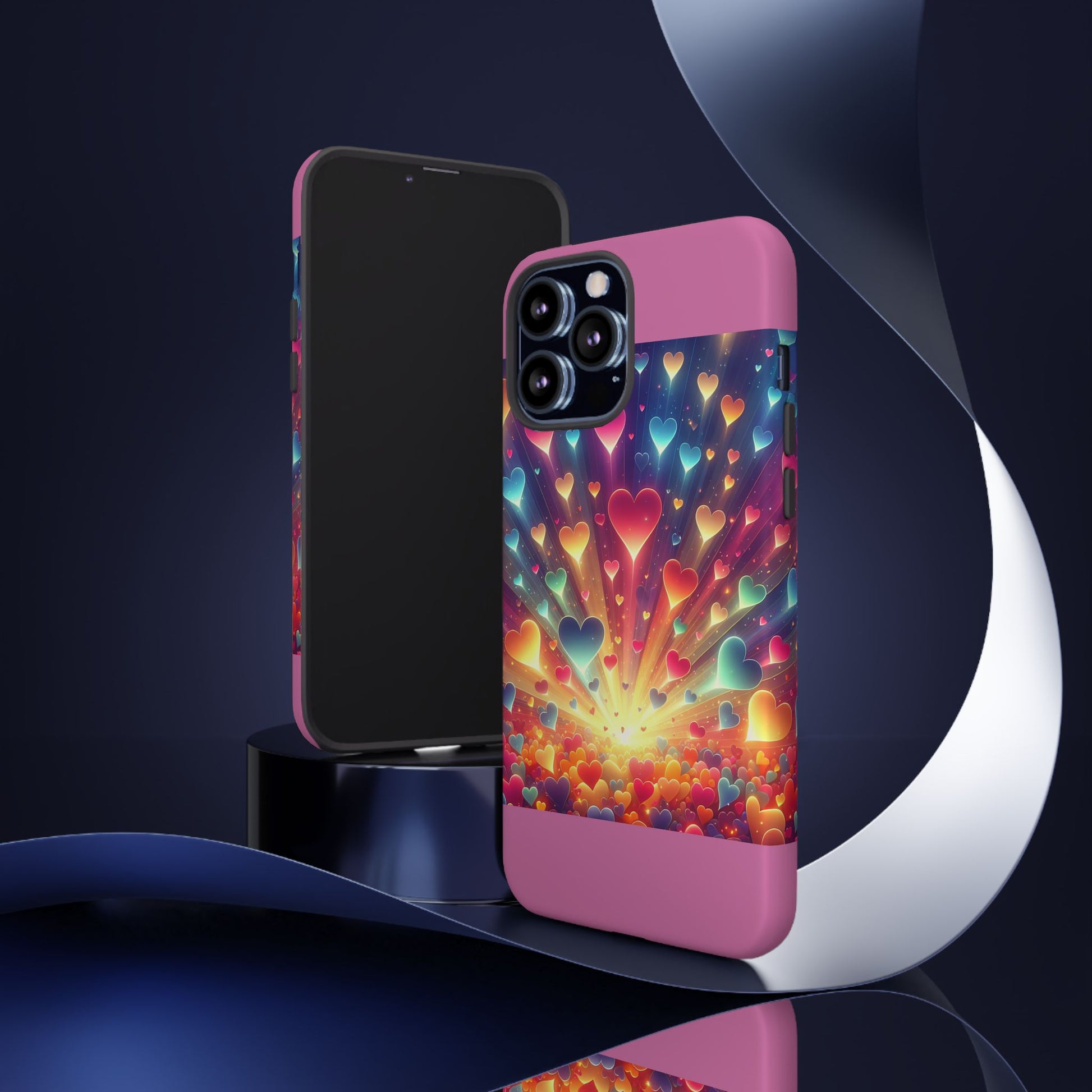 Colorful Love Phone Case, Heart Design, Cute Gift, Smartphone Accessory, Valentine's Day, Birthday Present, Colorful Hearts
