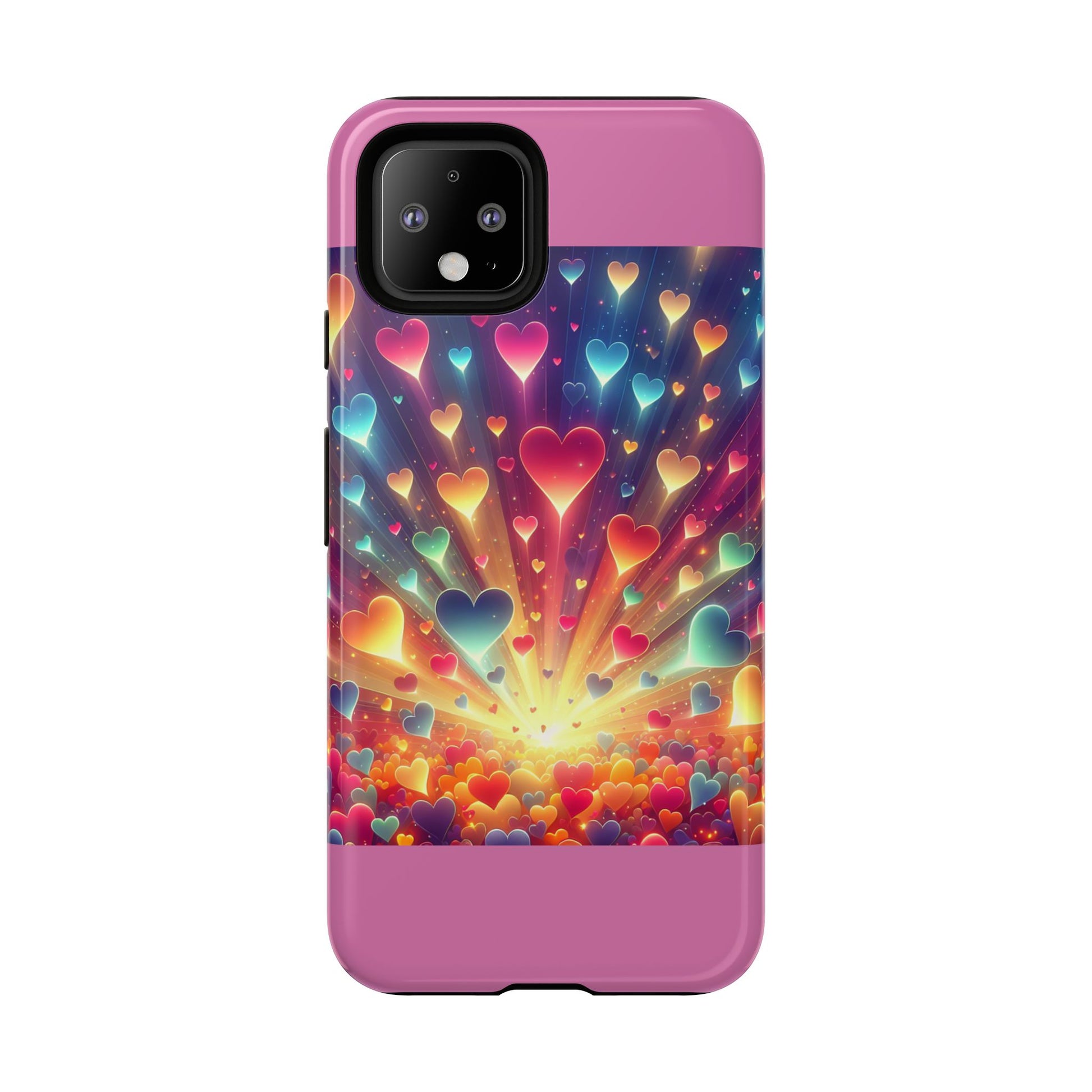 Colorful Love Phone Case, Heart Design, Cute Gift, Smartphone Accessory, Valentine's Day, Birthday Present, Colorful Hearts