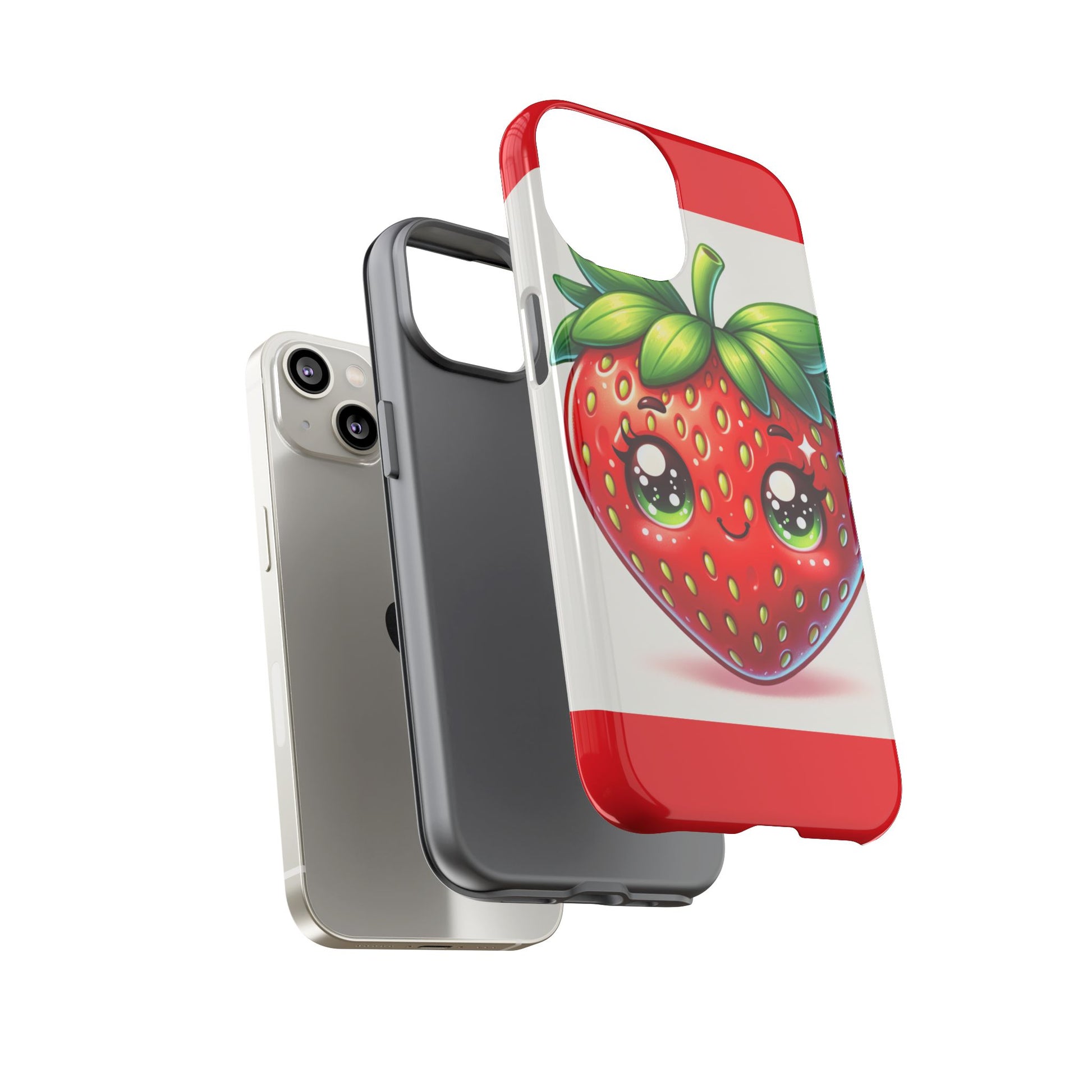 Cute Strawberry iPhone Case, Tough Phone Cases, Stylish Accessories, Fun Design for Kids and Adults, Perfect Gift for All Occasions