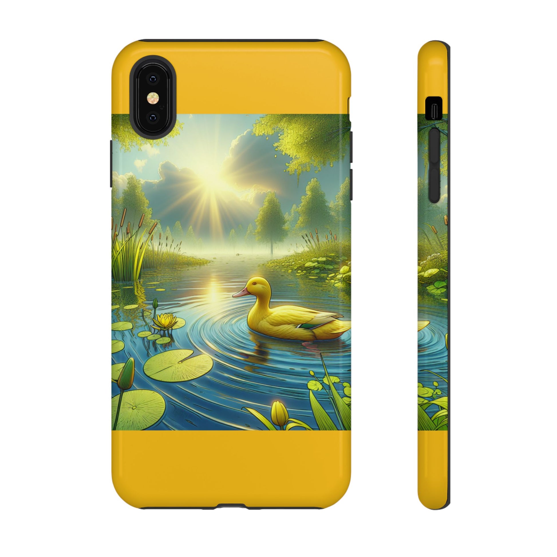 Beautiful Duck Pond Phone Case, Nature Lover Gift, Tough Case, Springtime Accessory, Eco-Friendly Phone Cover, Vibrant Artwork