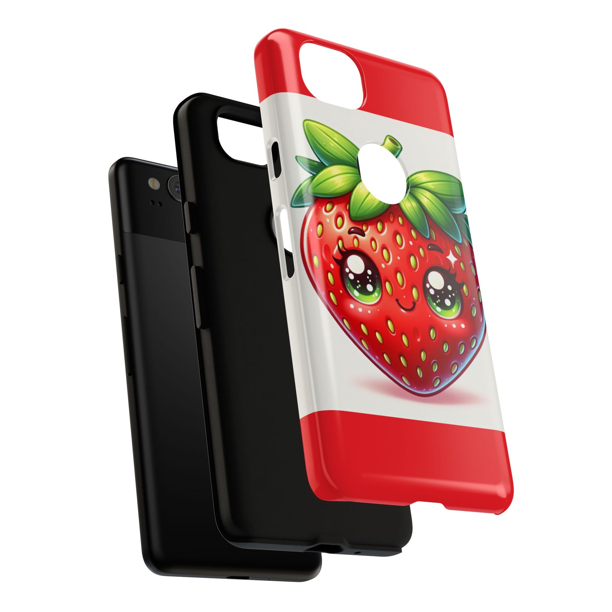 Cute Strawberry iPhone Case, Tough Phone Cases, Stylish Accessories, Fun Design for Kids and Adults, Perfect Gift for All Occasions