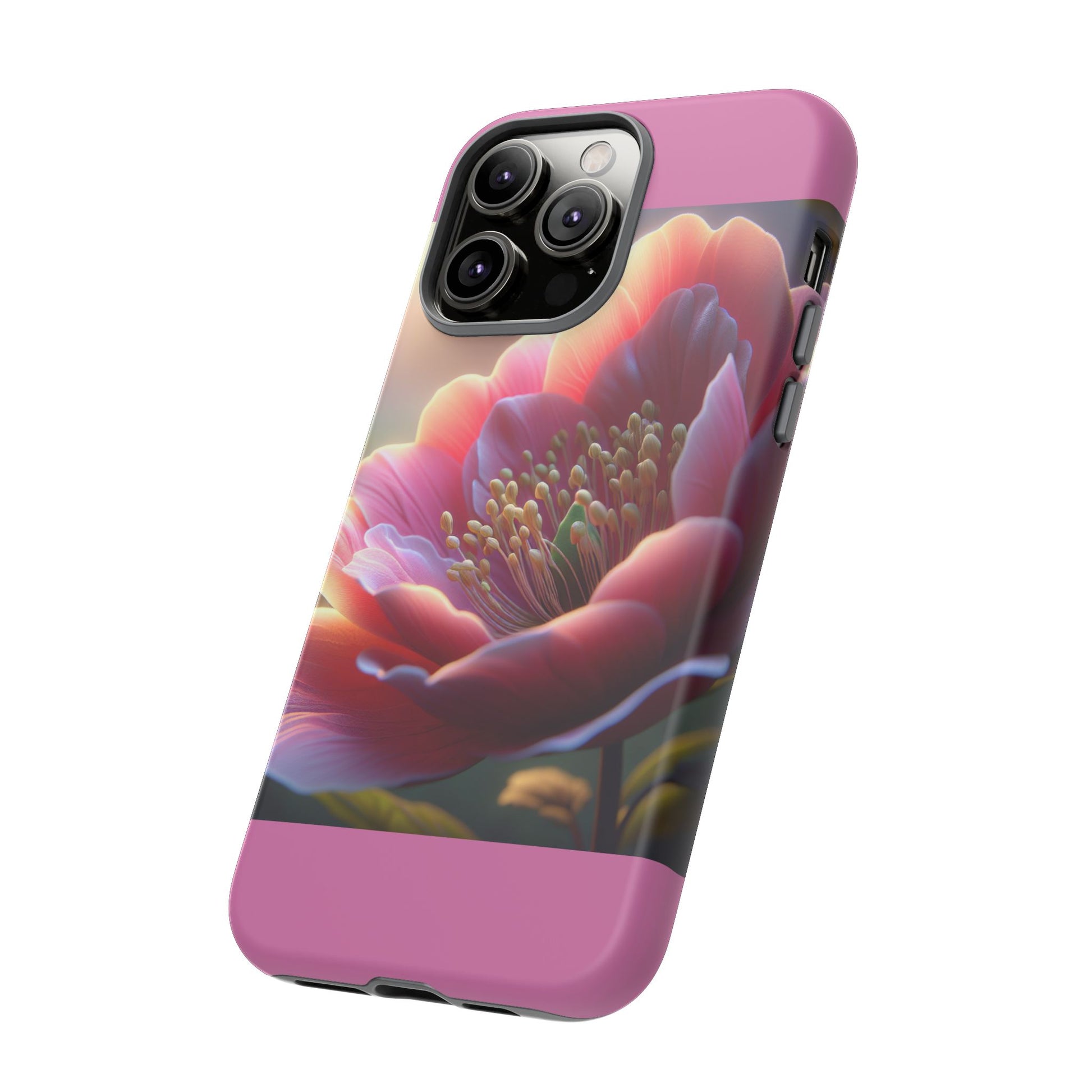 Pink Floral Phone Case, Tough Cases, Floral Design, Phone Accessory Gift, Nature Inspired, Trendy Tech Case