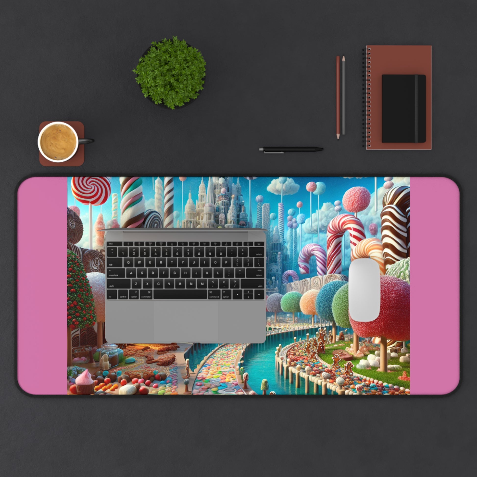 Whimsical Candyland Desk Mat - Colorful Office Accessory for Kids, Fun Home Decor, Gaming Mat, Birthday Gift, Sweet Themed Workspace