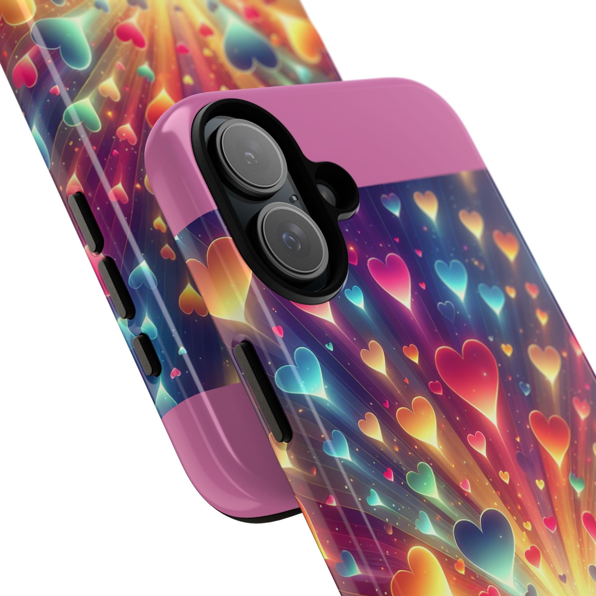Colorful Love Phone Case, Heart Design, Cute Gift, Smartphone Accessory, Valentine's Day, Birthday Present, Colorful Hearts