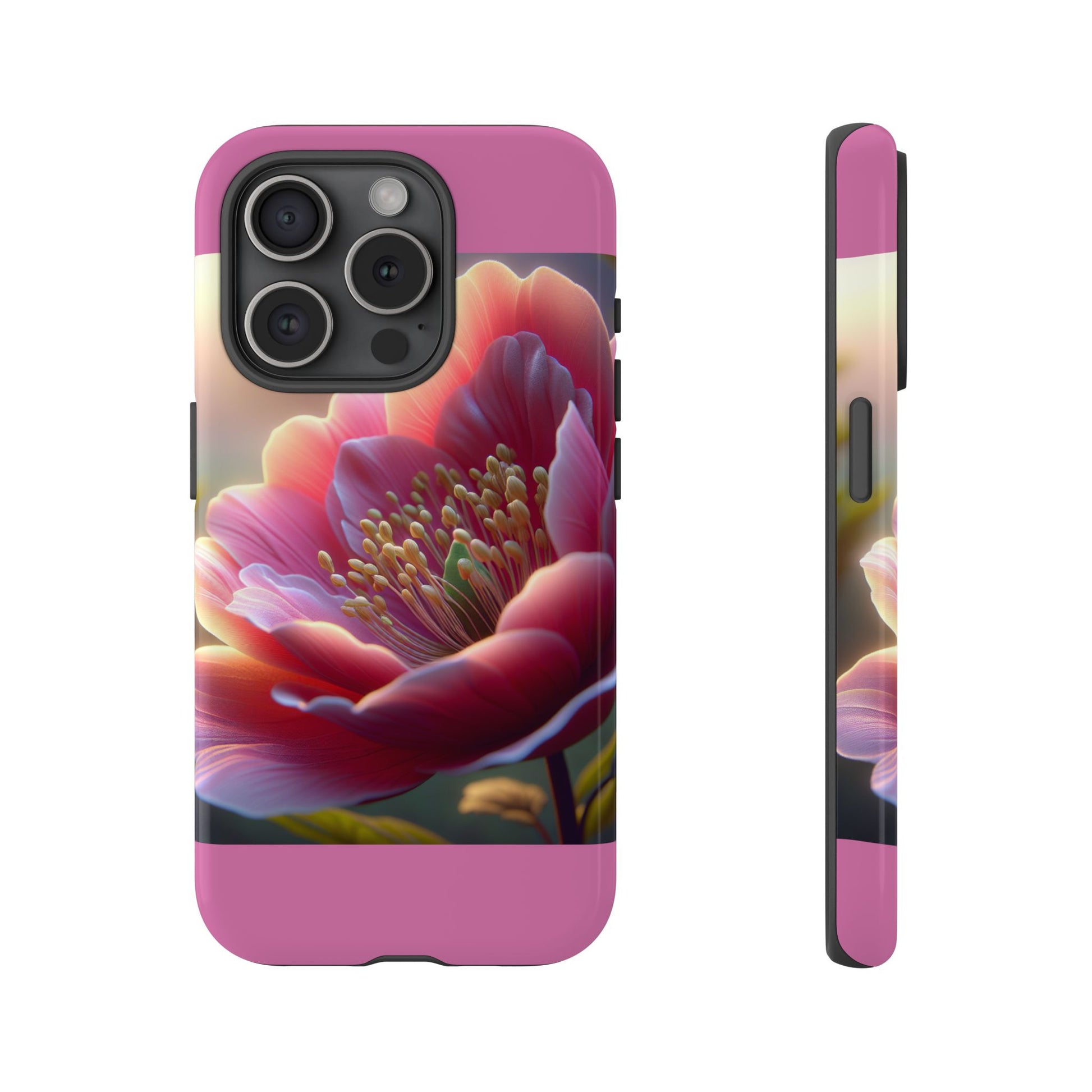 Pink Floral Phone Case, Tough Cases, Floral Design, Phone Accessory Gift, Nature Inspired, Trendy Tech Case