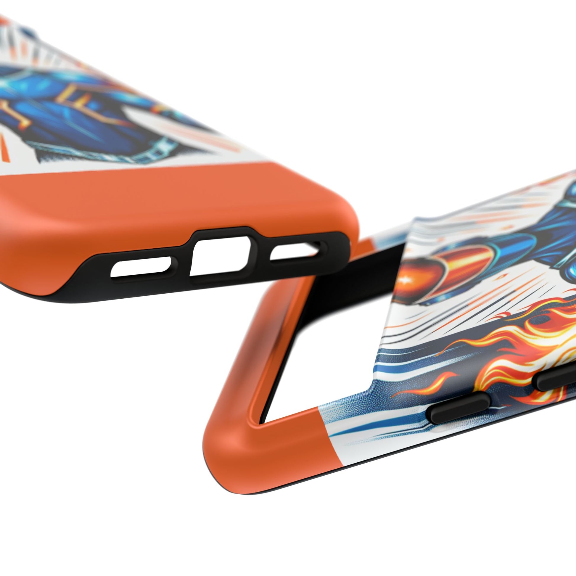 Vibrant Phone Case Featuring Fire-Themed Superhero Design, Durable and Stylish Gift for Gamers, Comic Lovers, and Tech Enthusiasts