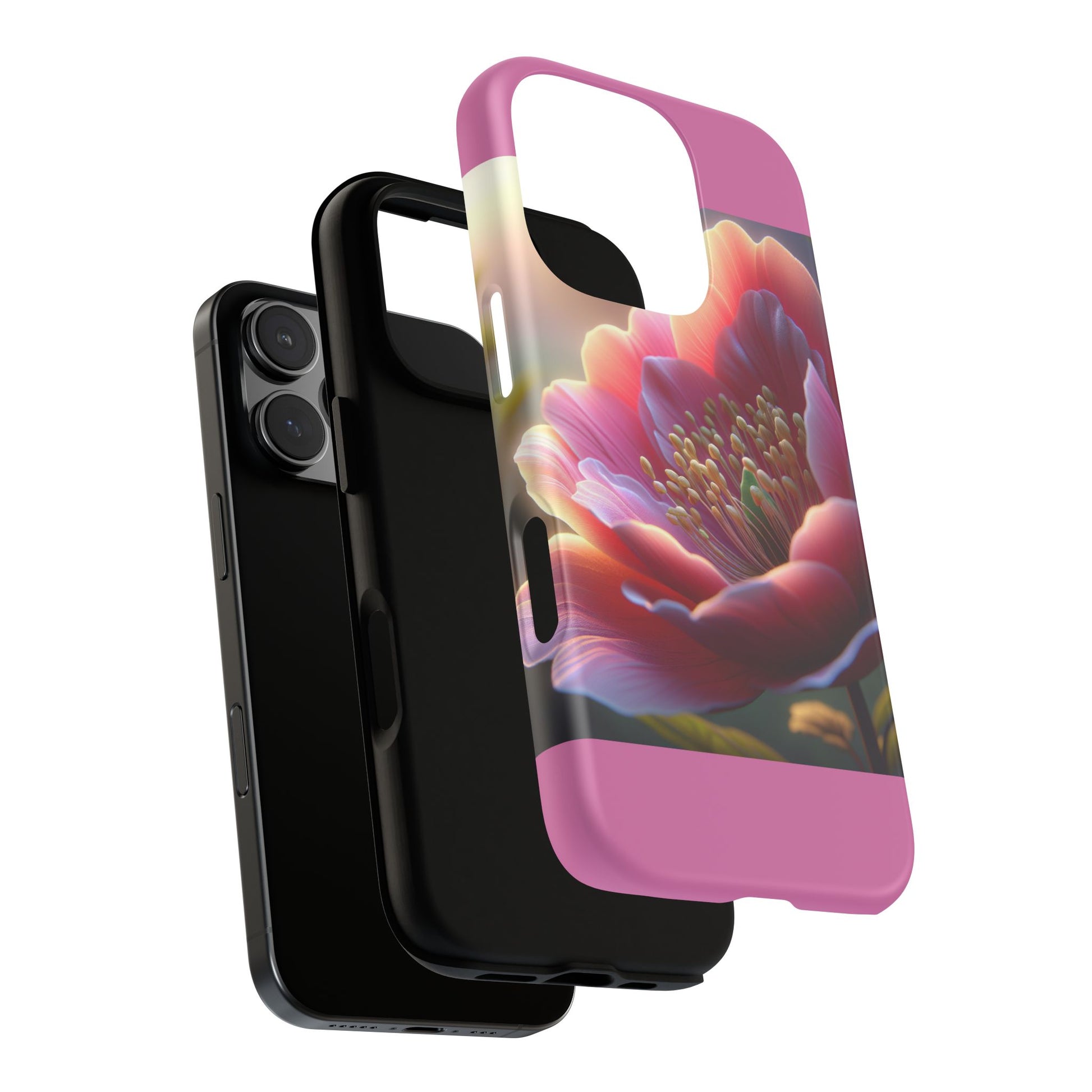 Pink Floral Phone Case, Tough Cases, Floral Design, Phone Accessory Gift, Nature Inspired, Trendy Tech Case