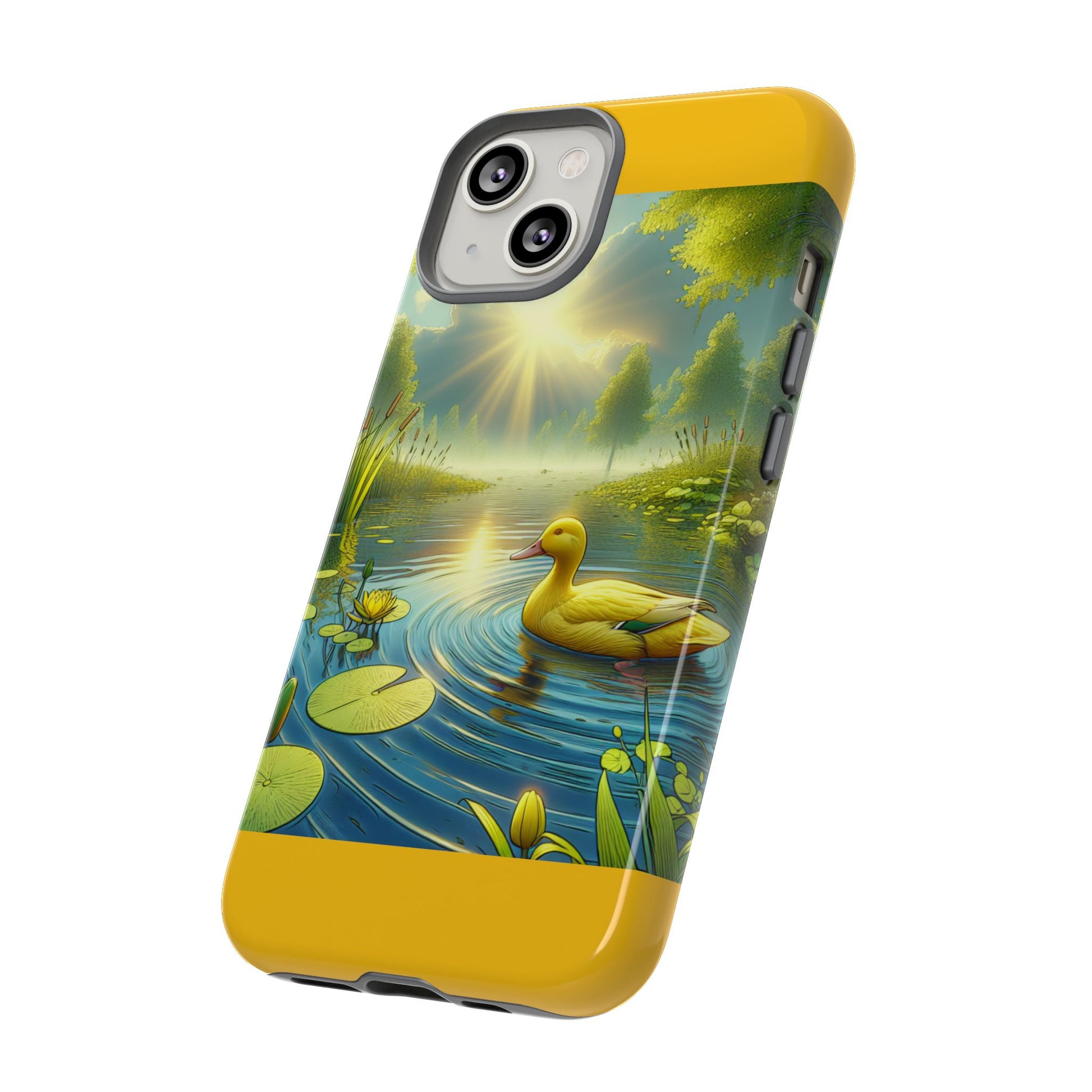 Beautiful Duck Pond Phone Case, Nature Lover Gift, Tough Case, Springtime Accessory, Eco-Friendly Phone Cover, Vibrant Artwork