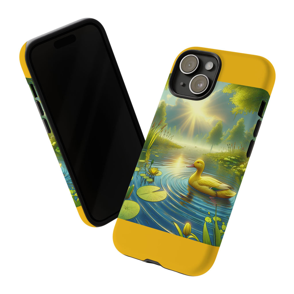 Beautiful Duck Pond Phone Case, Nature Lover Gift, Tough Case, Springtime Accessory, Eco-Friendly Phone Cover, Vibrant Artwork