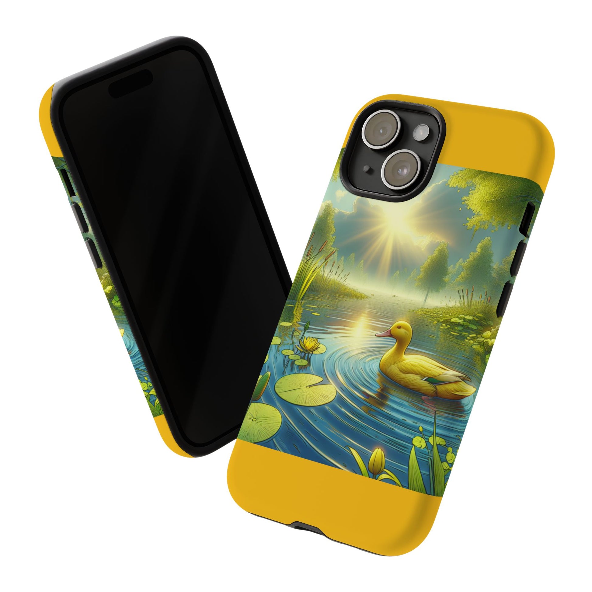 Beautiful Duck Pond Phone Case, Nature Lover Gift, Tough Case, Springtime Accessory, Eco-Friendly Phone Cover, Vibrant Artwork