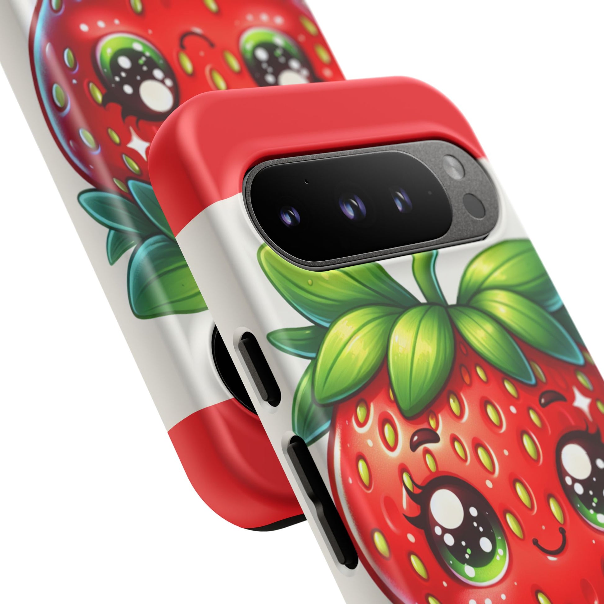 Cute Strawberry iPhone Case, Tough Phone Cases, Stylish Accessories, Fun Design for Kids and Adults, Perfect Gift for All Occasions