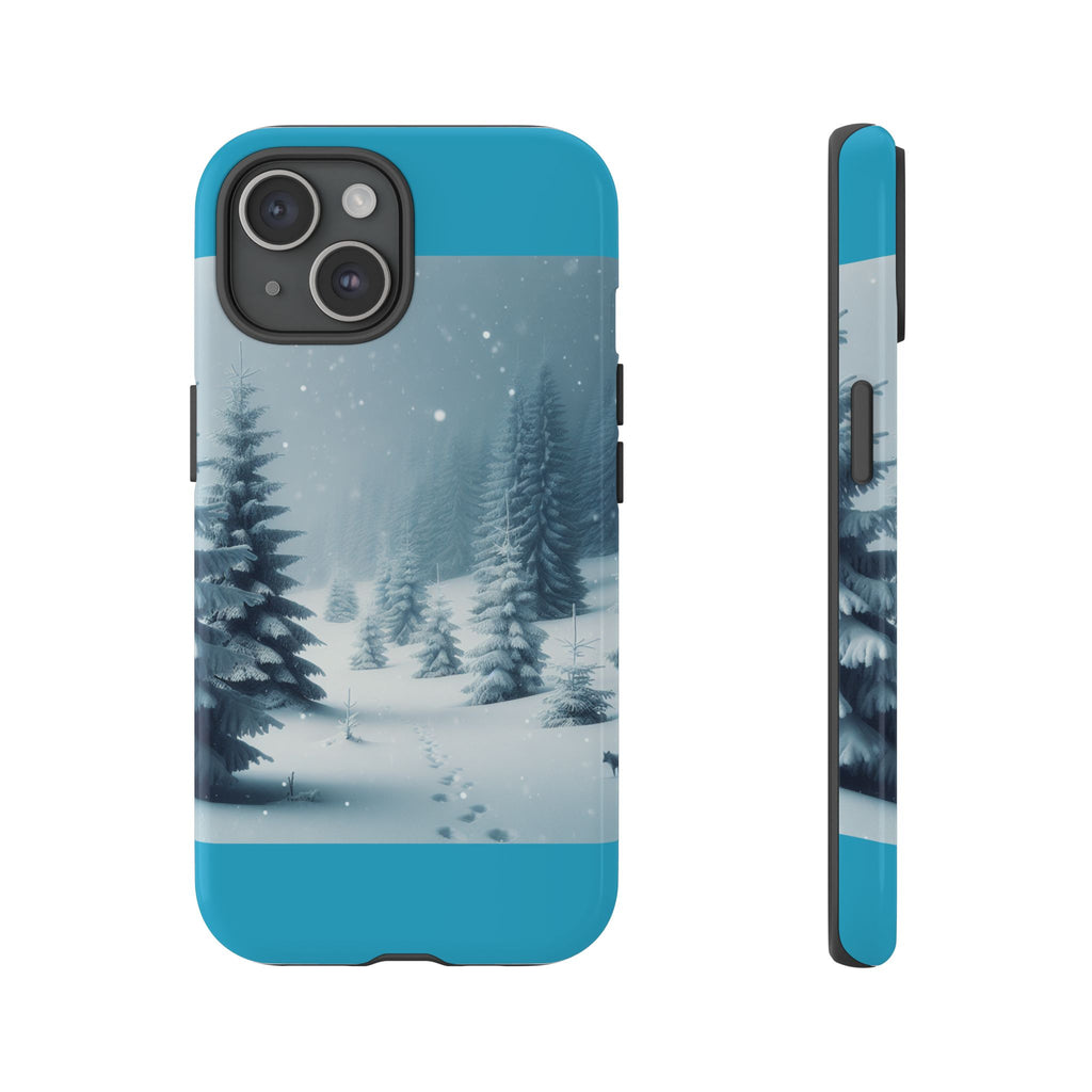 Winter Forest Phone Case, Tough Cases for iPhone, Snowy Landscape Design, Nature Lover Gift, Holiday Accessories